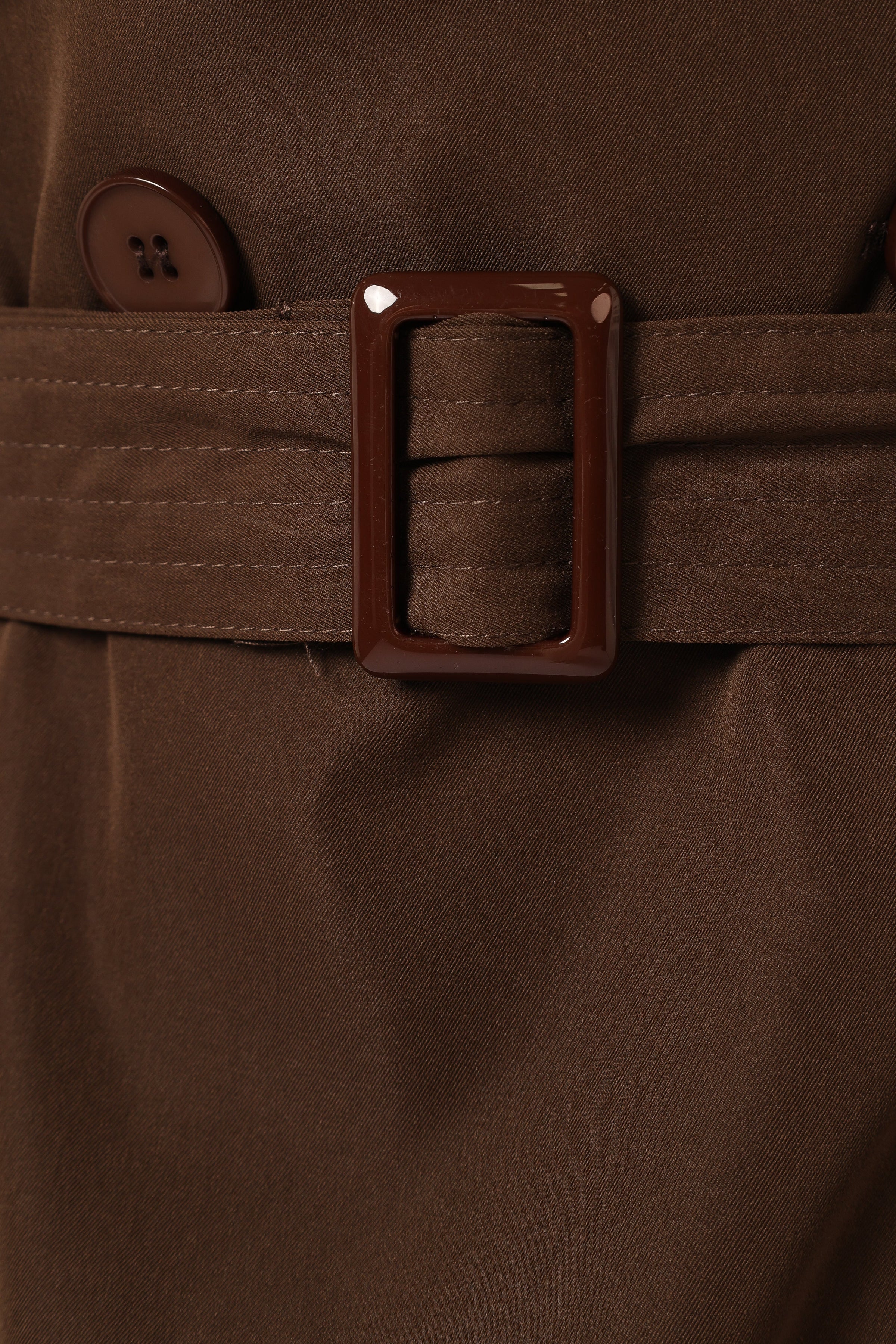 Petal and Pup USA OUTERWEAR Billy Button Front Trench Coat - Chocolate Brown