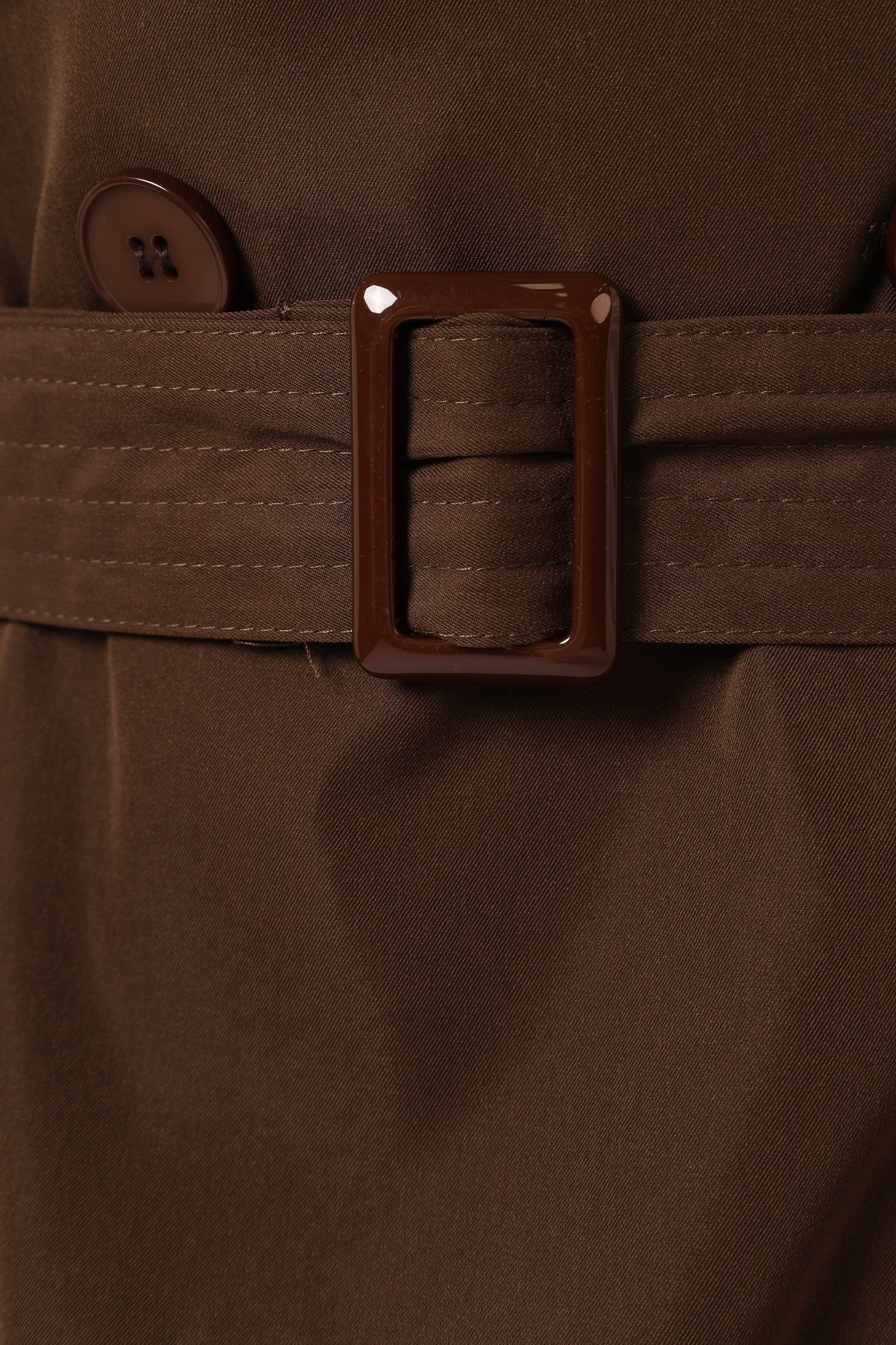 Petal and Pup USA OUTERWEAR Billy Button Front Trench Coat - Chocolate Brown