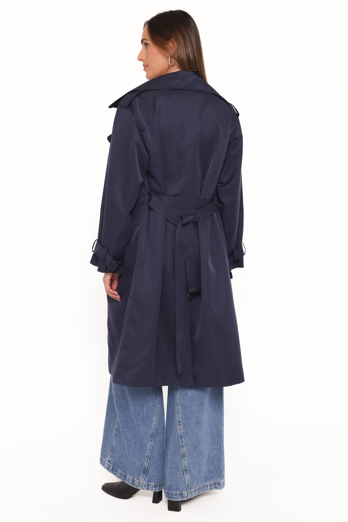 Petal and Pup USA OUTERWEAR Billy Button Front Trench Coat - Navy