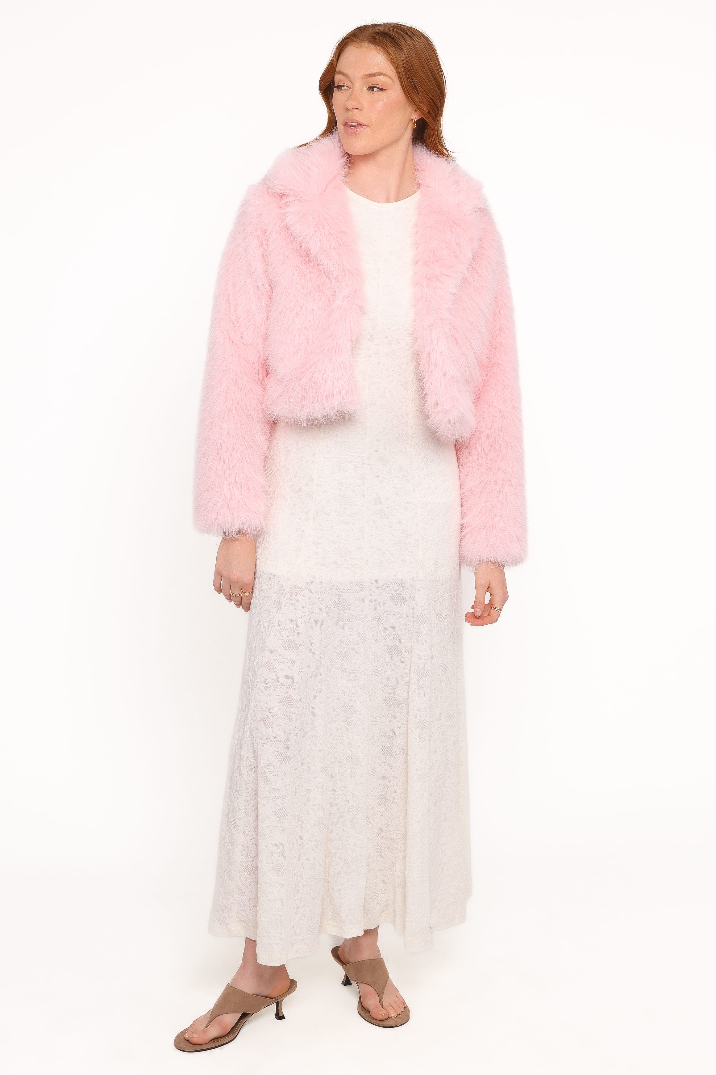 Petal and Pup USA OUTERWEAR Bobbi Faux Fur Jacket - Pink