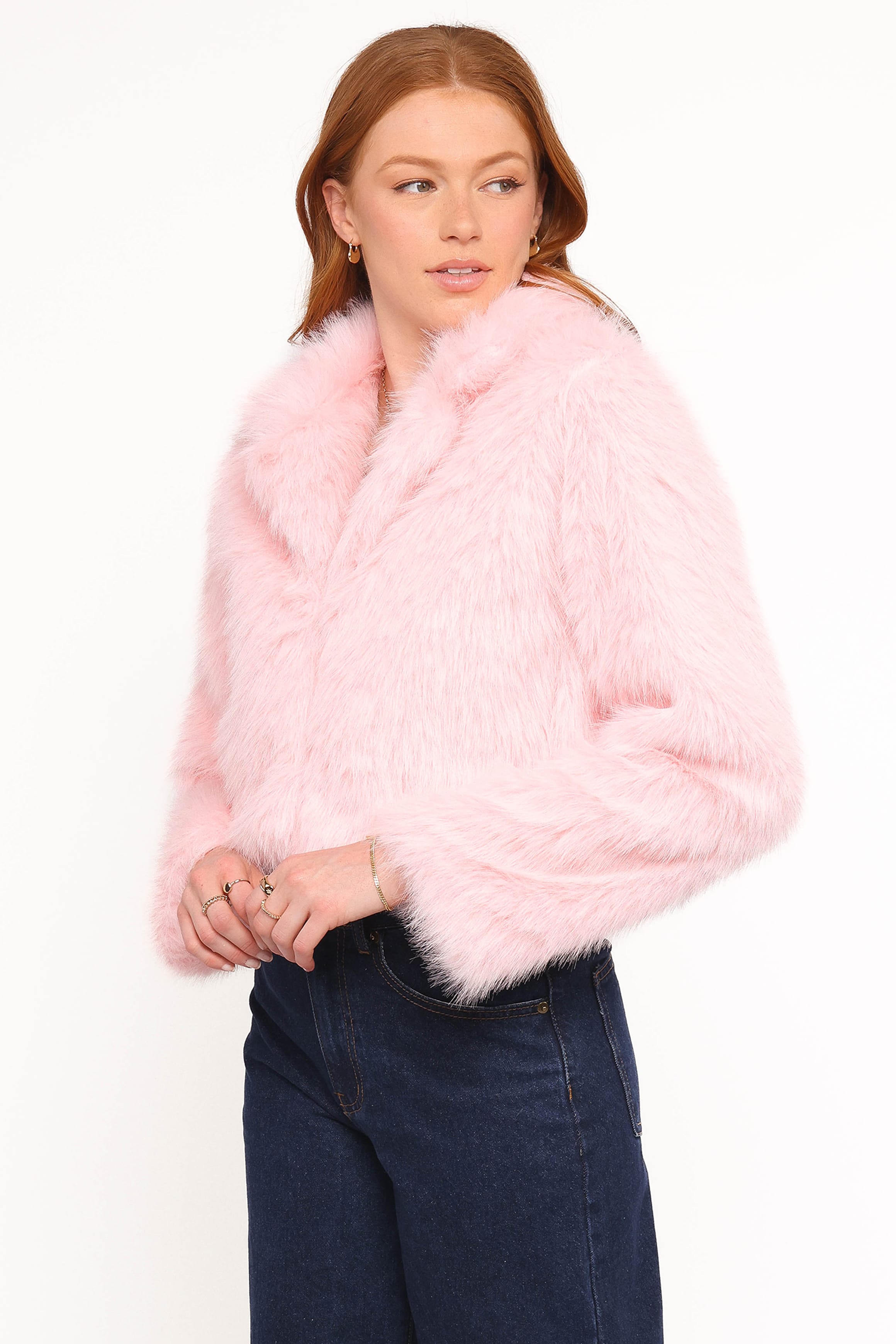 Petal and Pup USA OUTERWEAR Bobbi Faux Fur Jacket - Pink