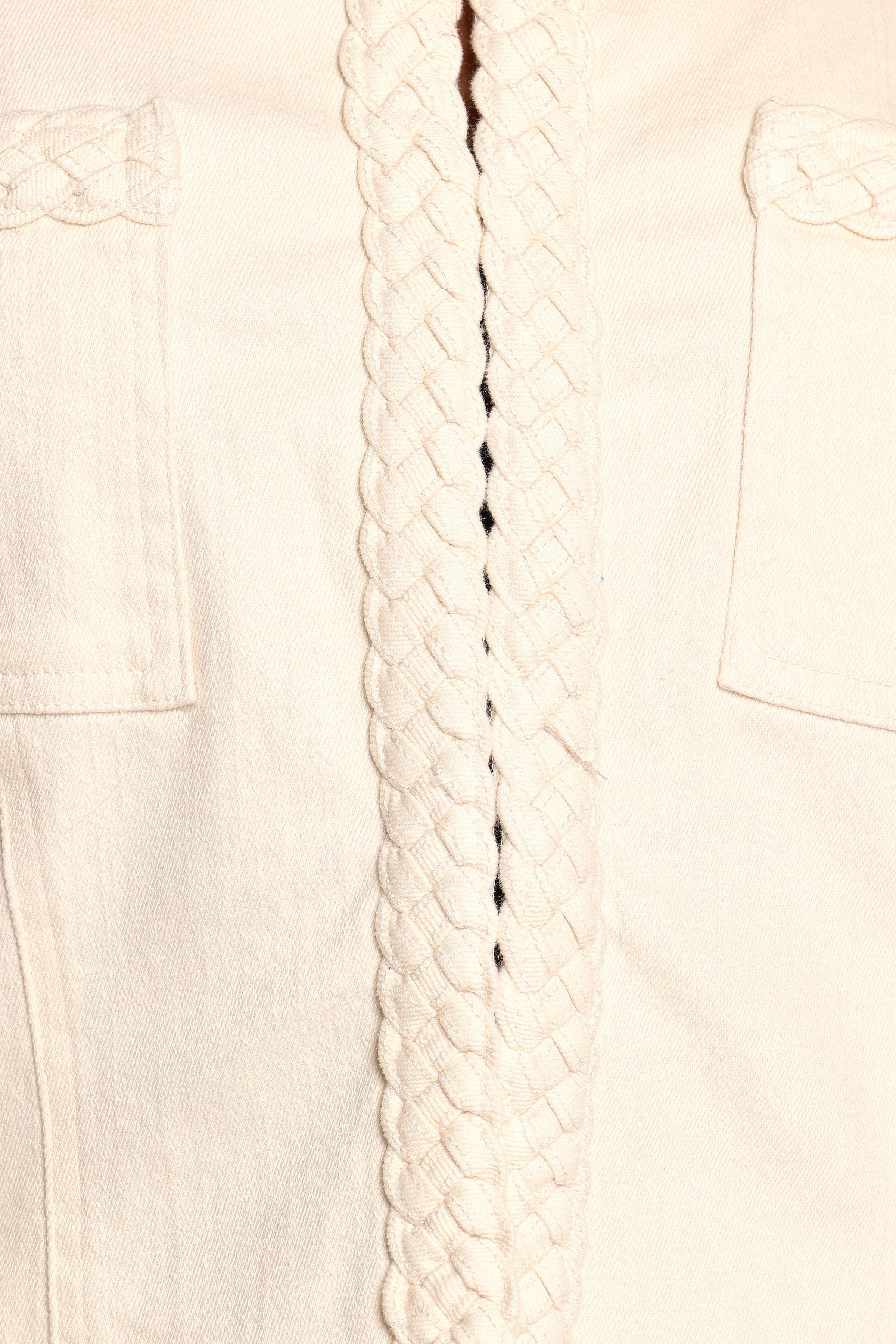 Petal and Pup USA OUTERWEAR Braided Trim Crop Jacket - Ecru