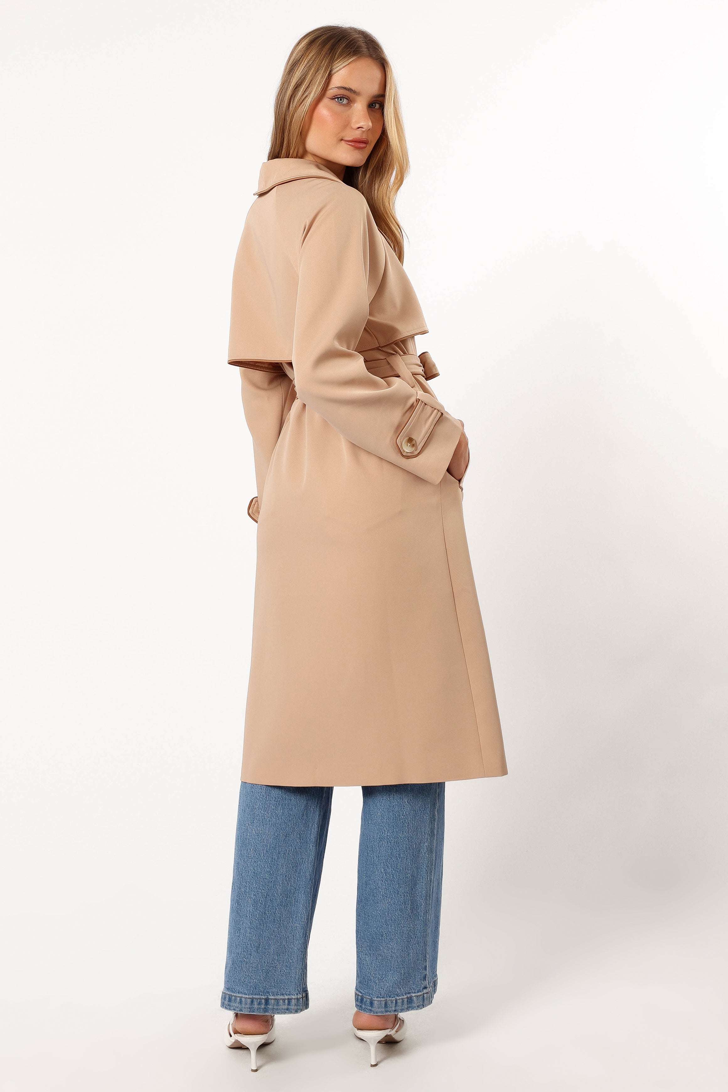 Petal and Pup USA OUTERWEAR Cayenne Contrast Binding Trench Coat - Camel