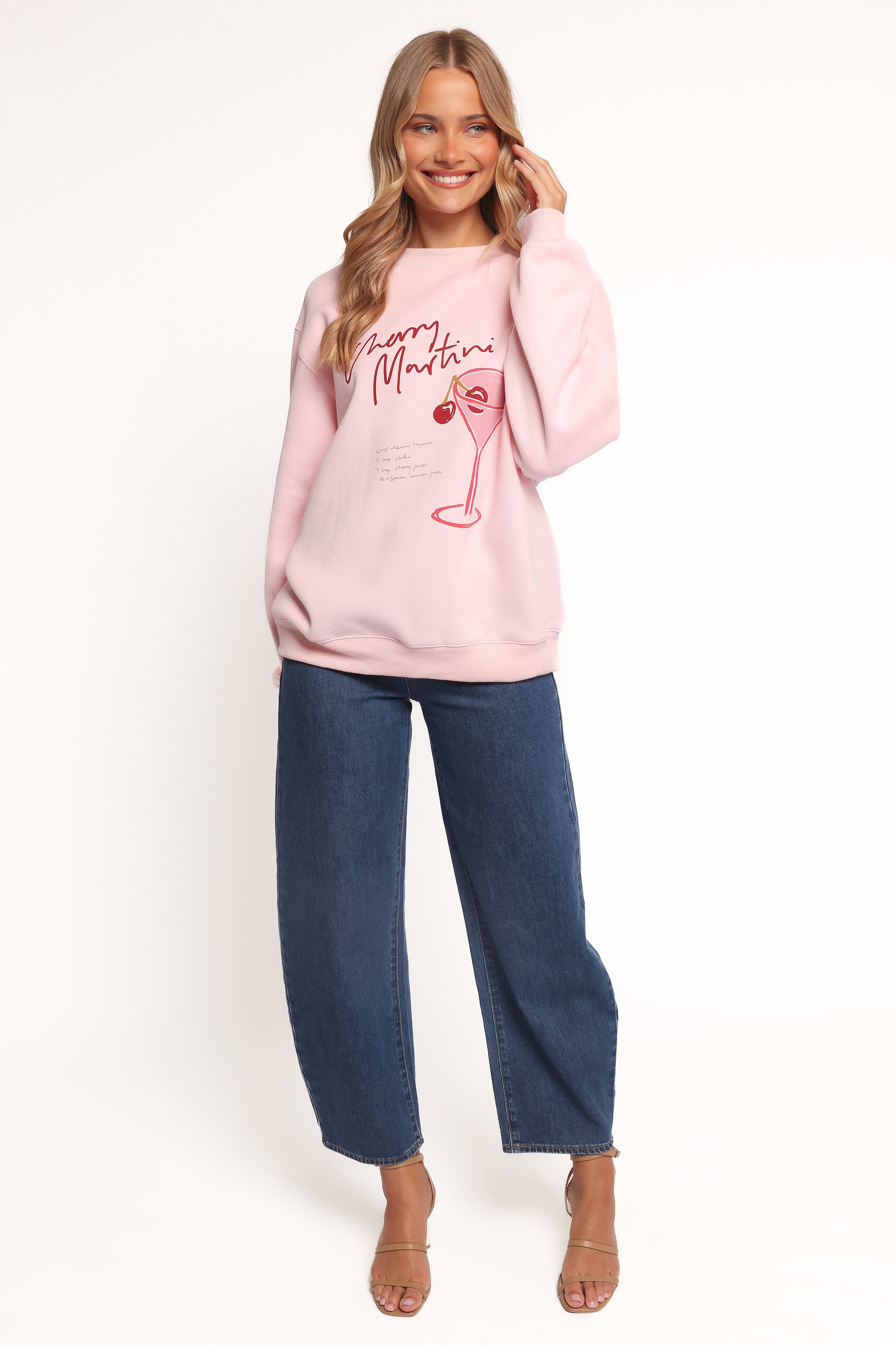 Petal and Pup USA OUTERWEAR Cherry Martini Graphic Sweatshirt - Pink
