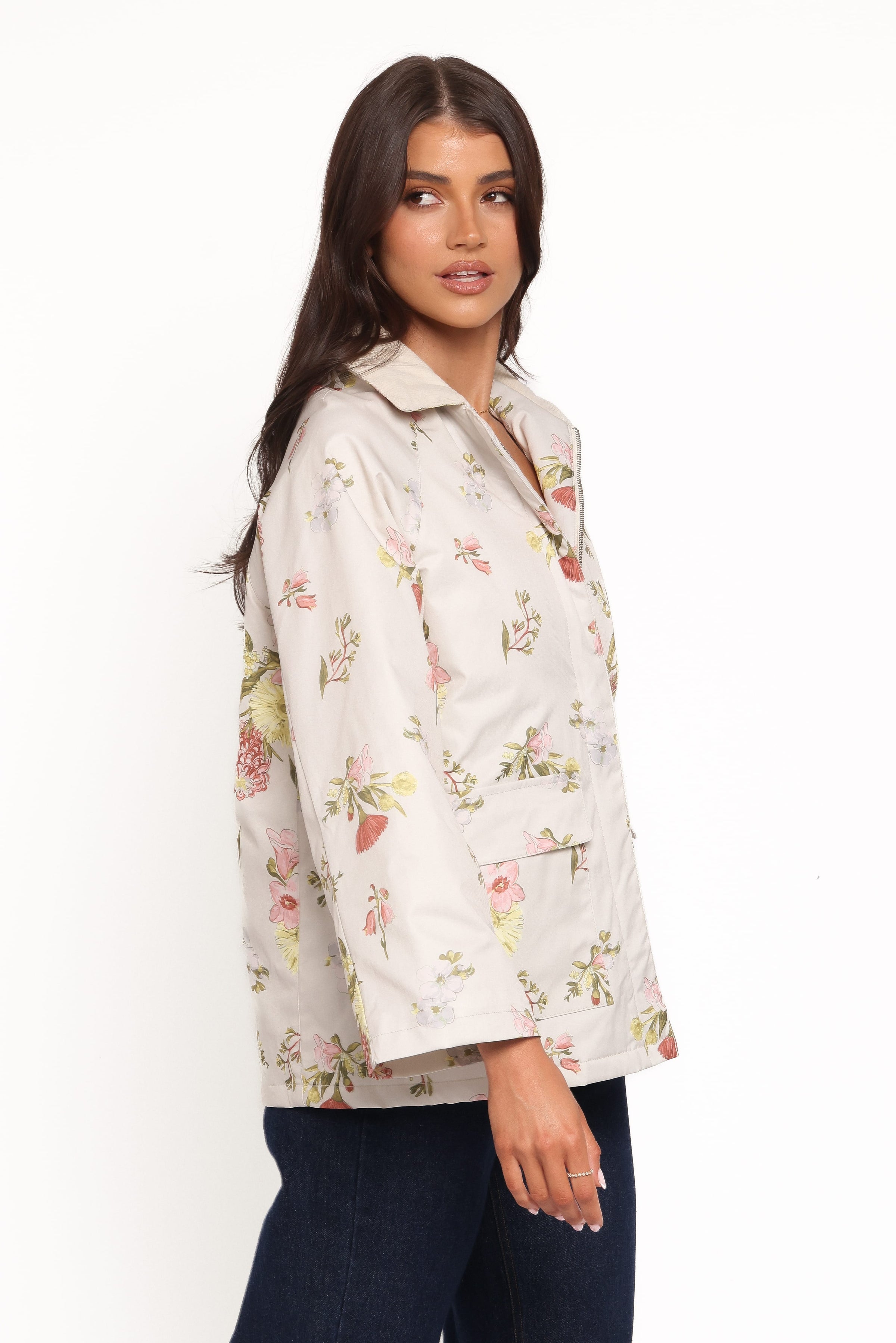 Petal and Pup USA OUTERWEAR Danica Barn Jacket - Khaki Floral