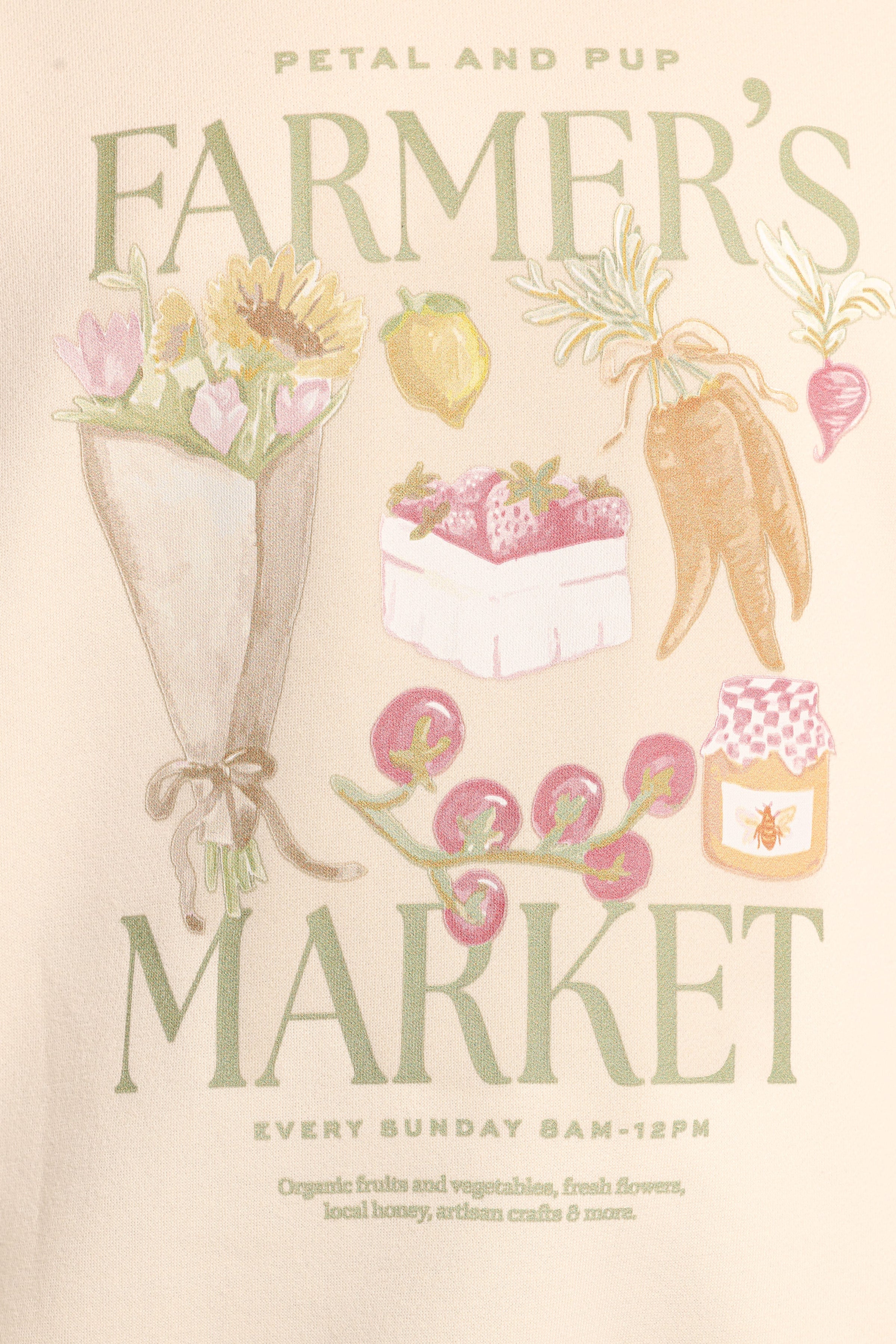 Petal and Pup USA OUTERWEAR Farmers Market Sweatshirt - Cream
