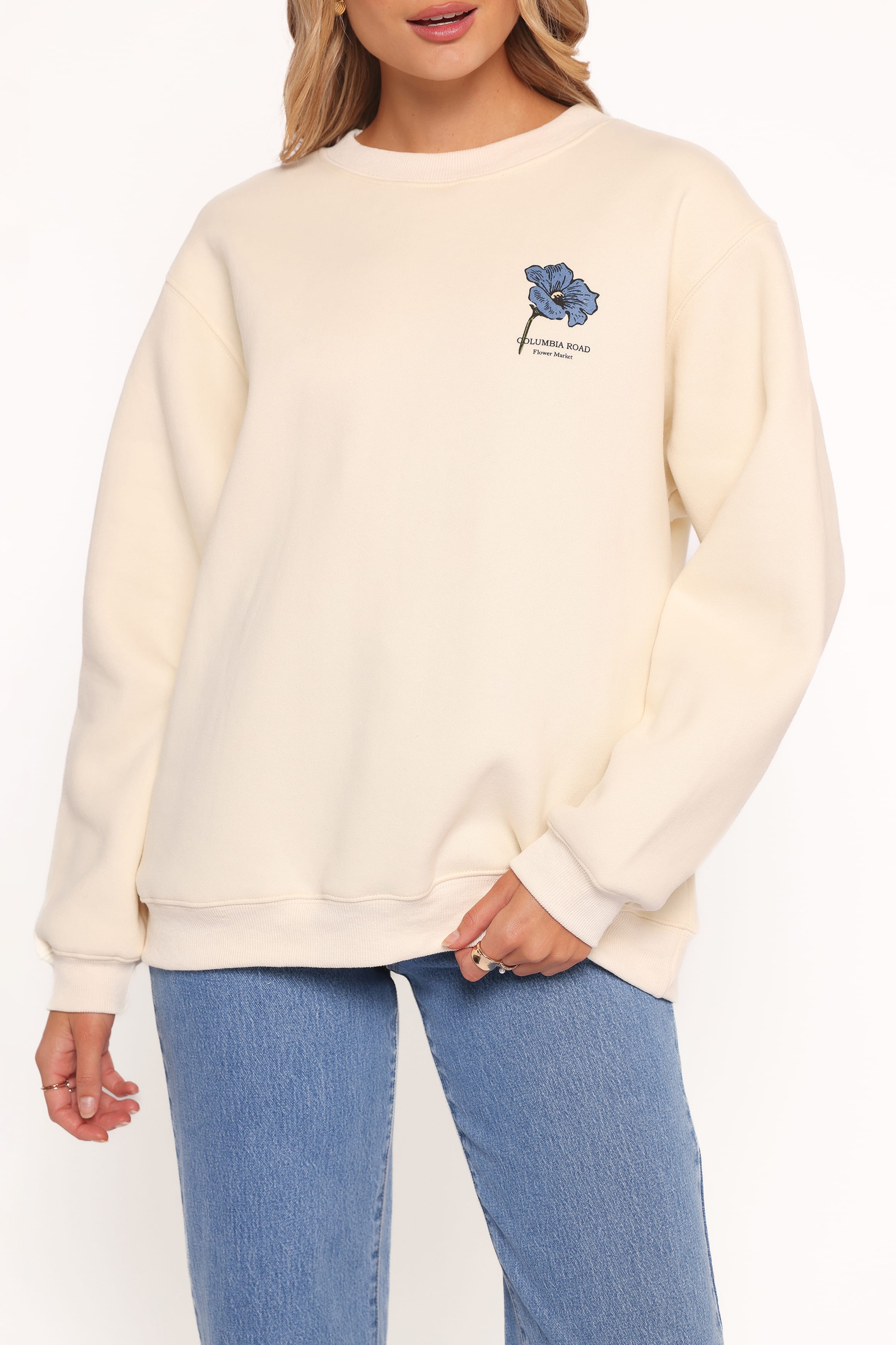 Petal and Pup USA OUTERWEAR Flower Market Sweatshirt - Cream