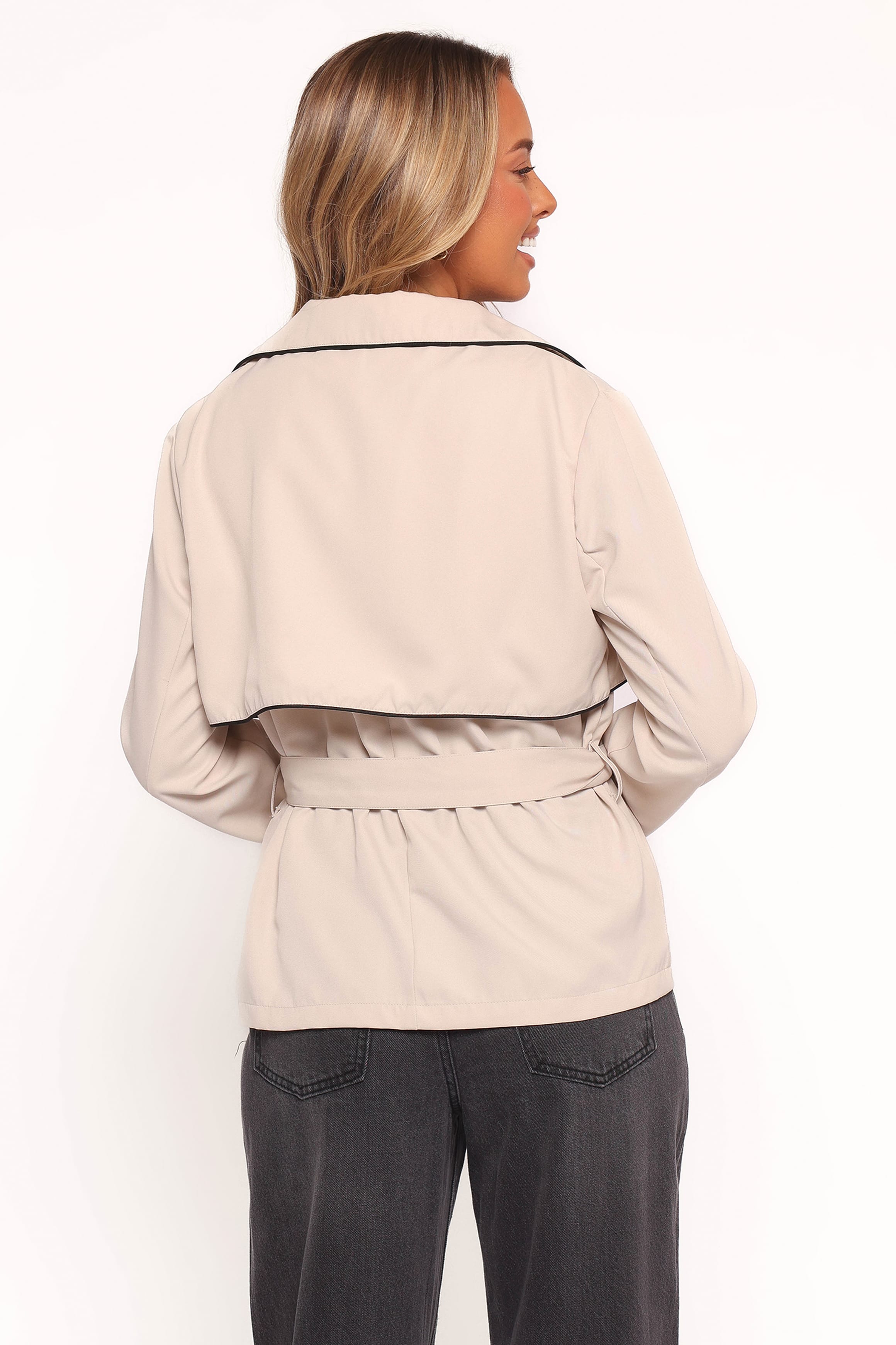 Petal and Pup USA OUTERWEAR Franklin Cropped Trench - Ecru