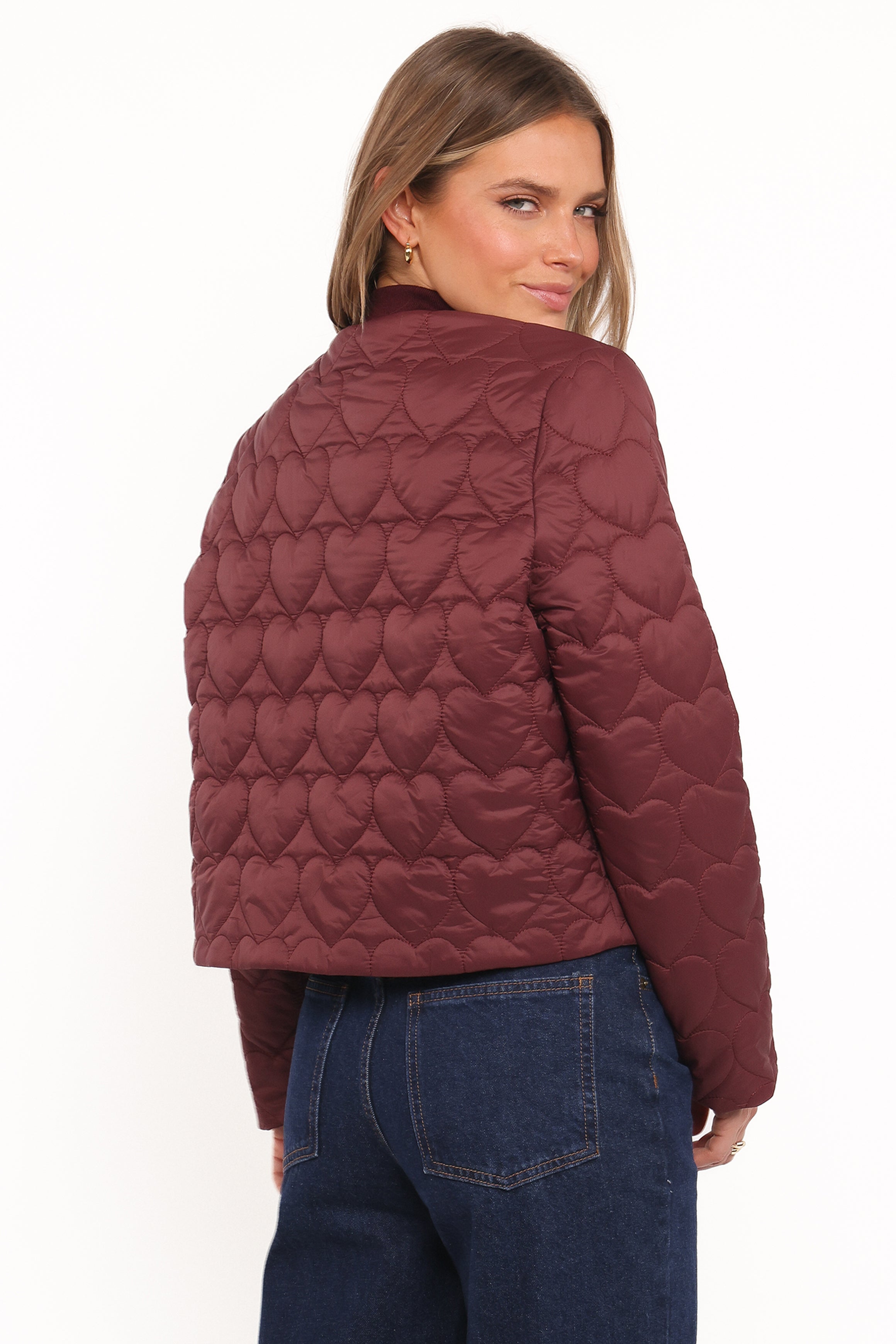 Petal and Pup USA OUTERWEAR Genevieve Quilted Bomber - Cherry