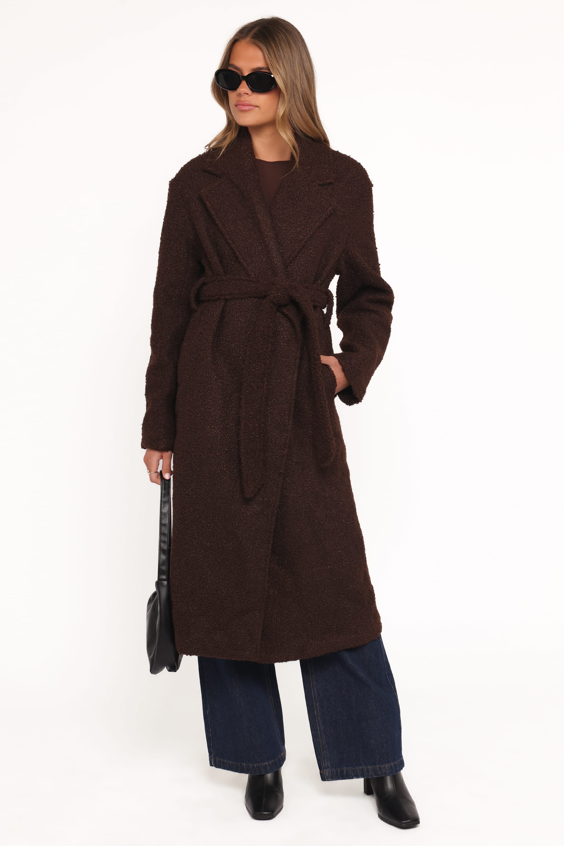 Petal and Pup USA OUTERWEAR Goodie Shearling Coat - Chocolate