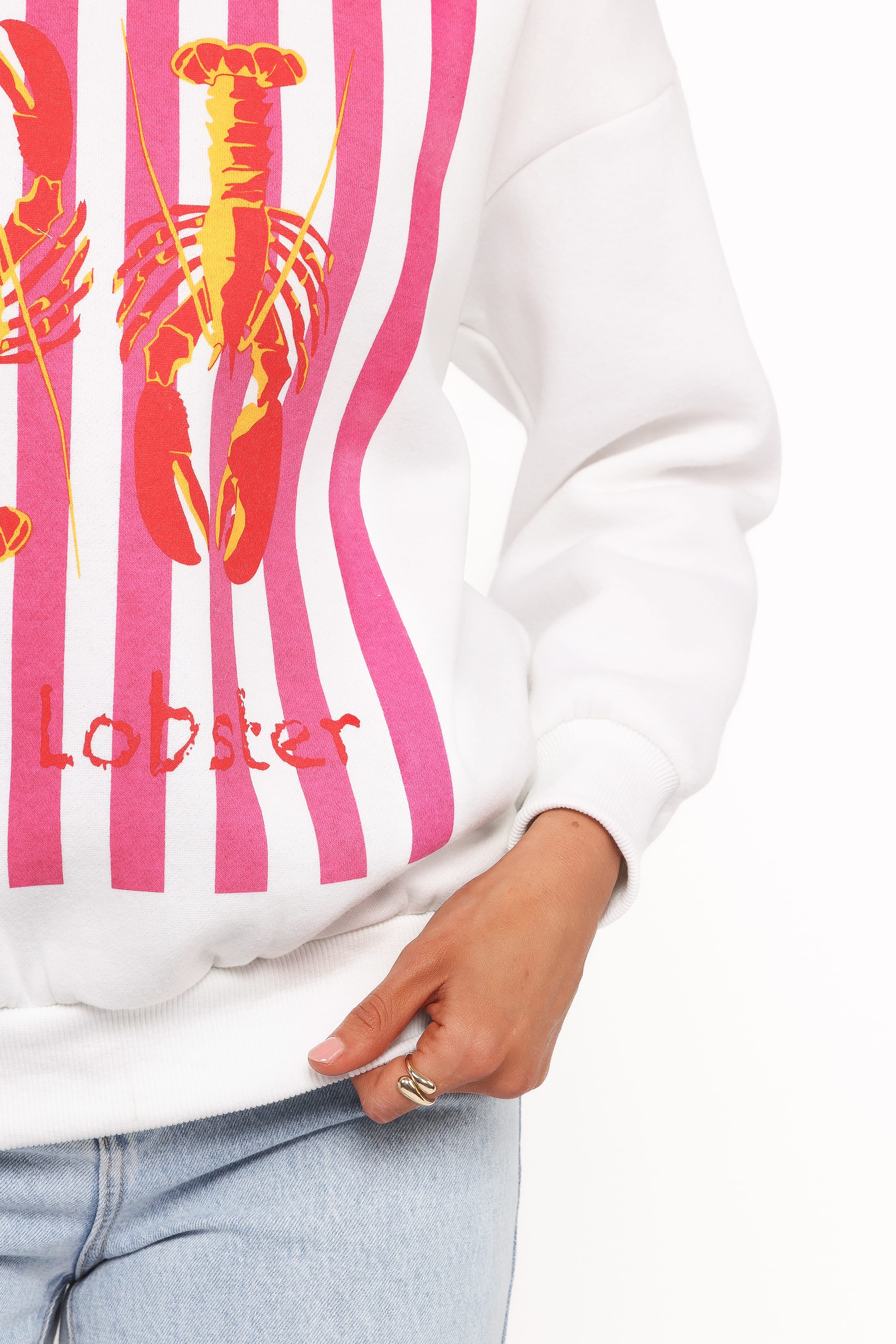 Petal and Pup USA OUTERWEAR Goodwin Lobster Sweatshirt - White