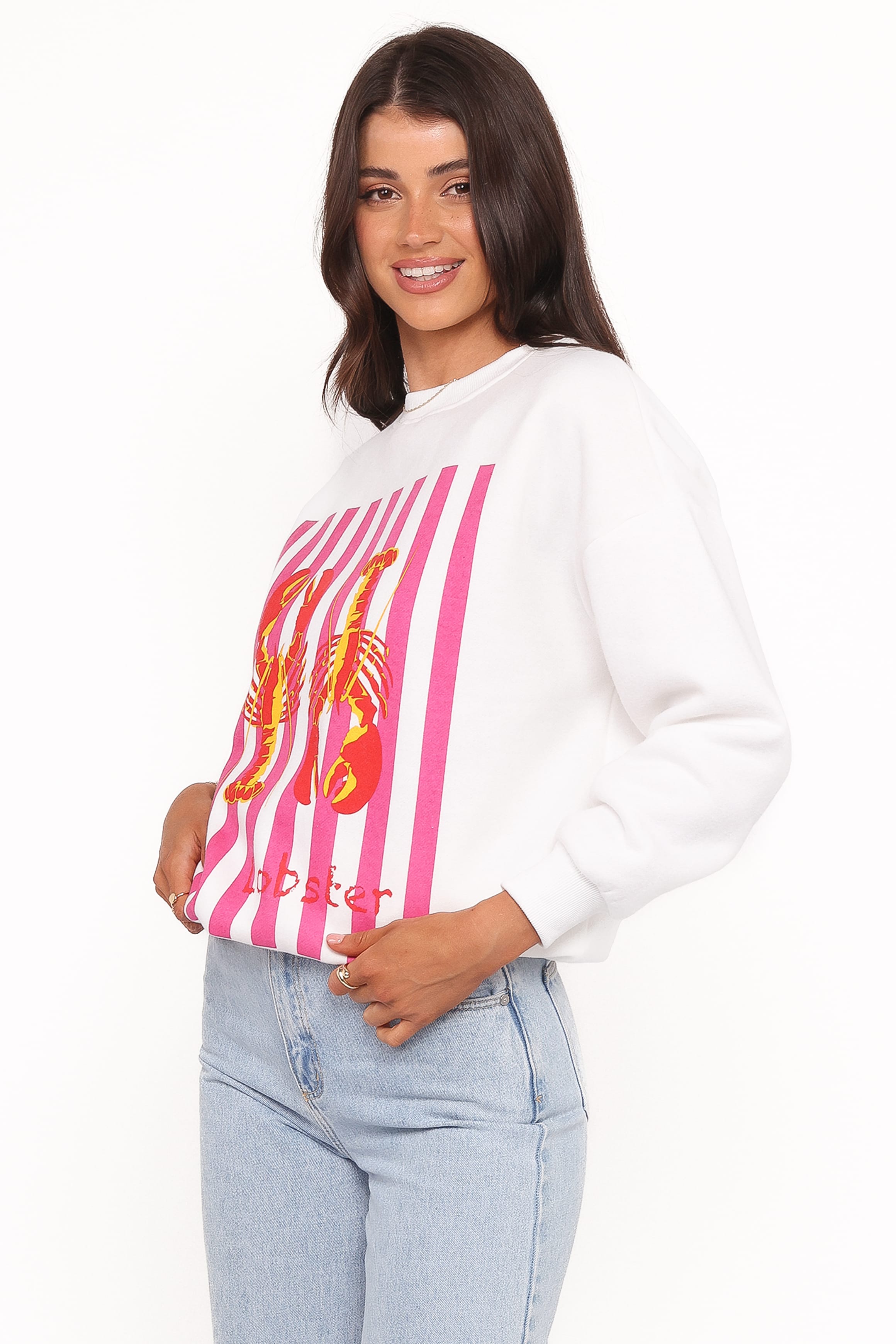 Petal and Pup USA OUTERWEAR Goodwin Lobster Sweatshirt - White