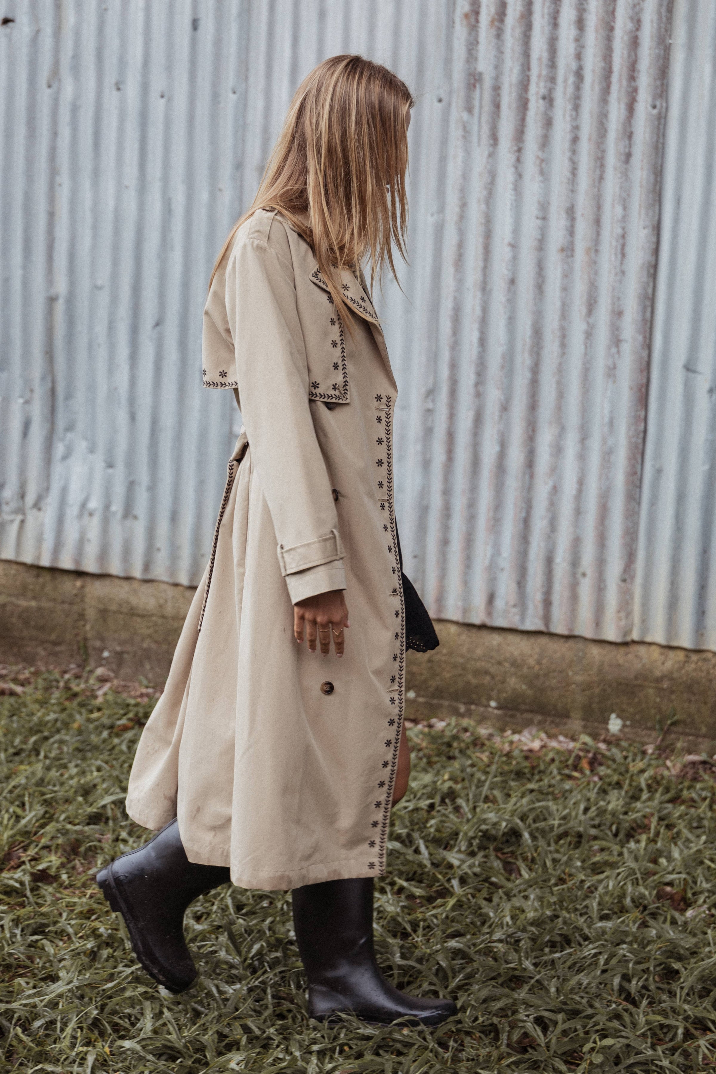Petal and Pup USA OUTERWEAR Grayson Embroidered Trim Trench Coat - Taupe (Hold for Rack)