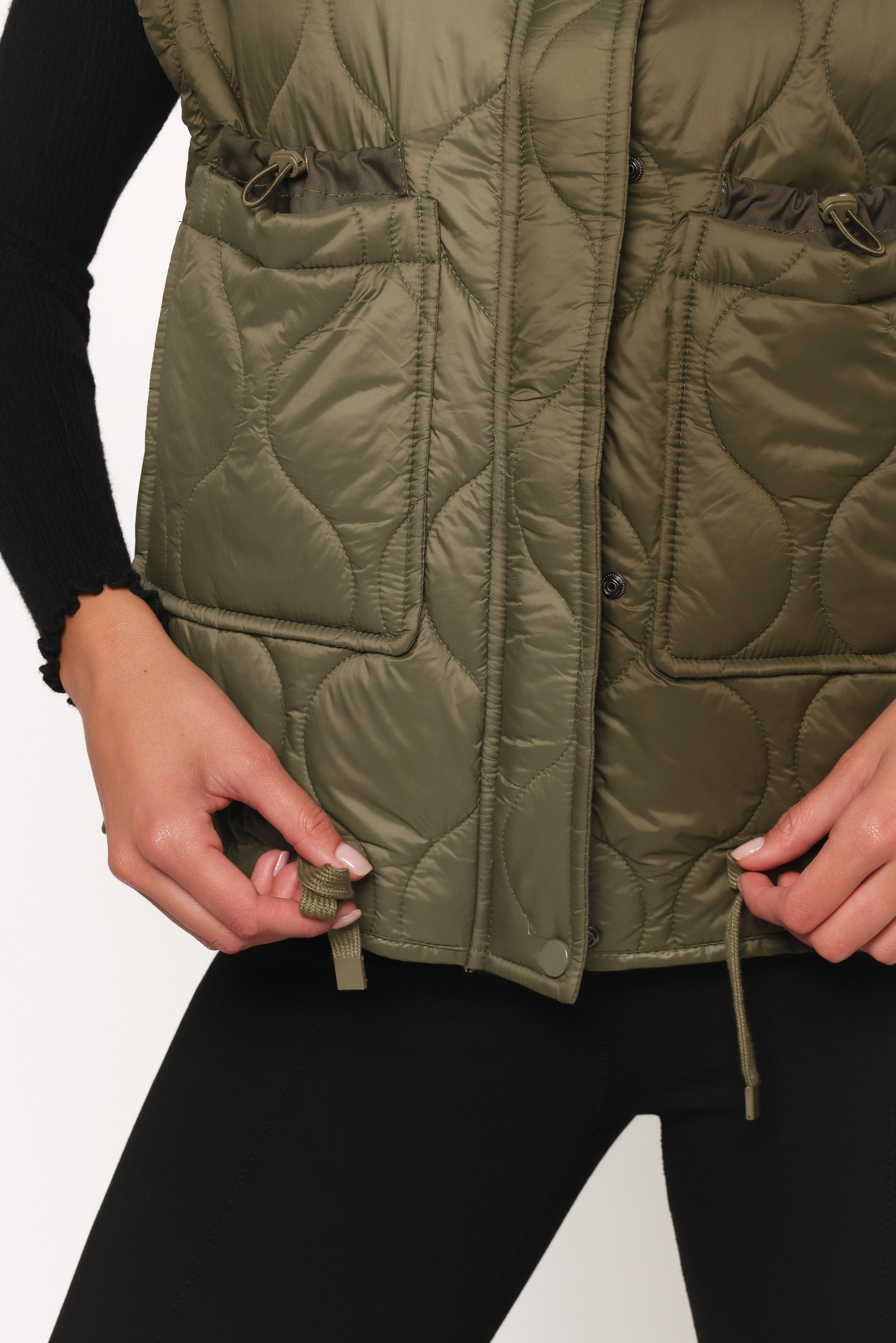 Petal and Pup USA OUTERWEAR Haven Zip Front Puff Vest - Olive (Hold for Rack)