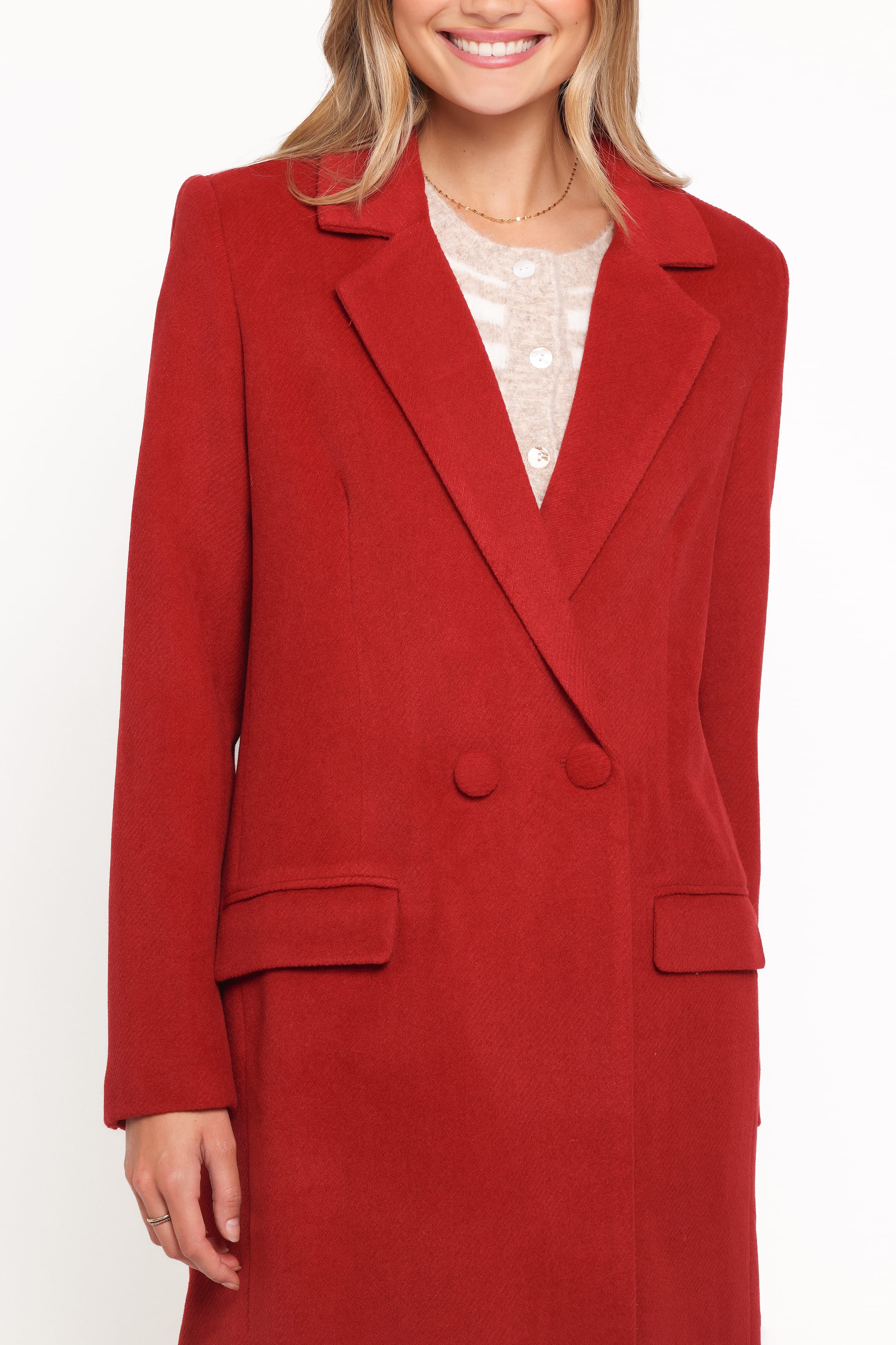 Petal and Pup USA OUTERWEAR Jett Long Blazer Coat - Red