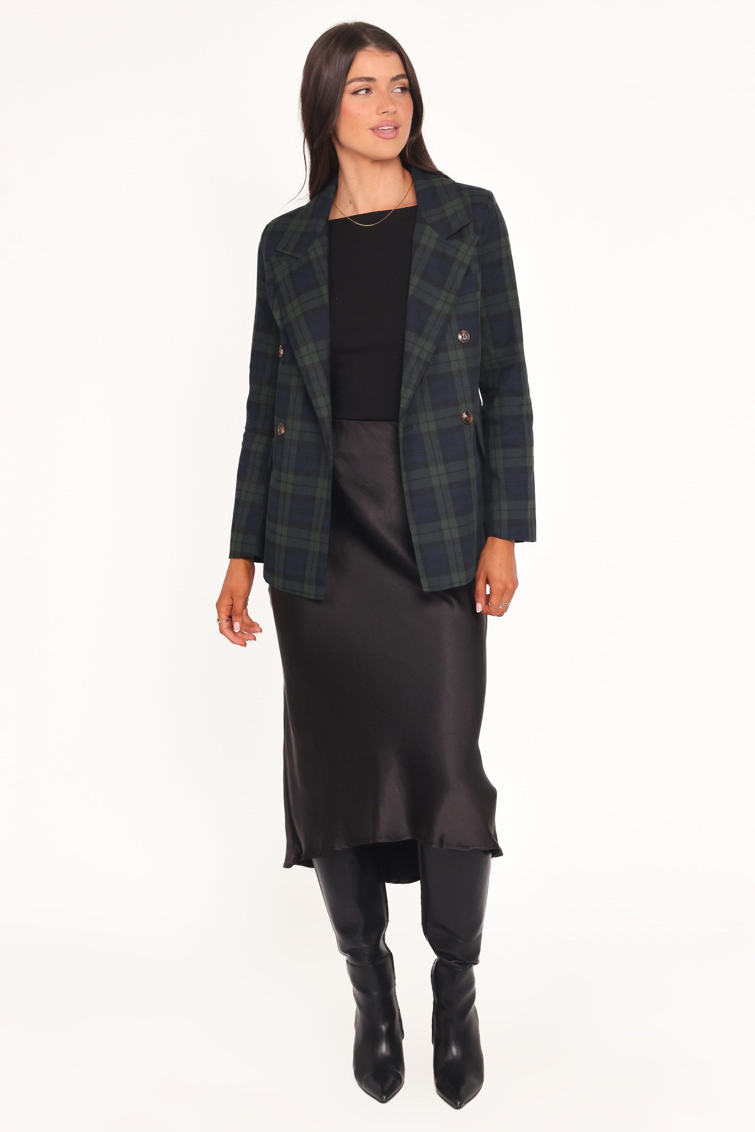 Petal and Pup USA OUTERWEAR Juliette Blazer - Green Plaid