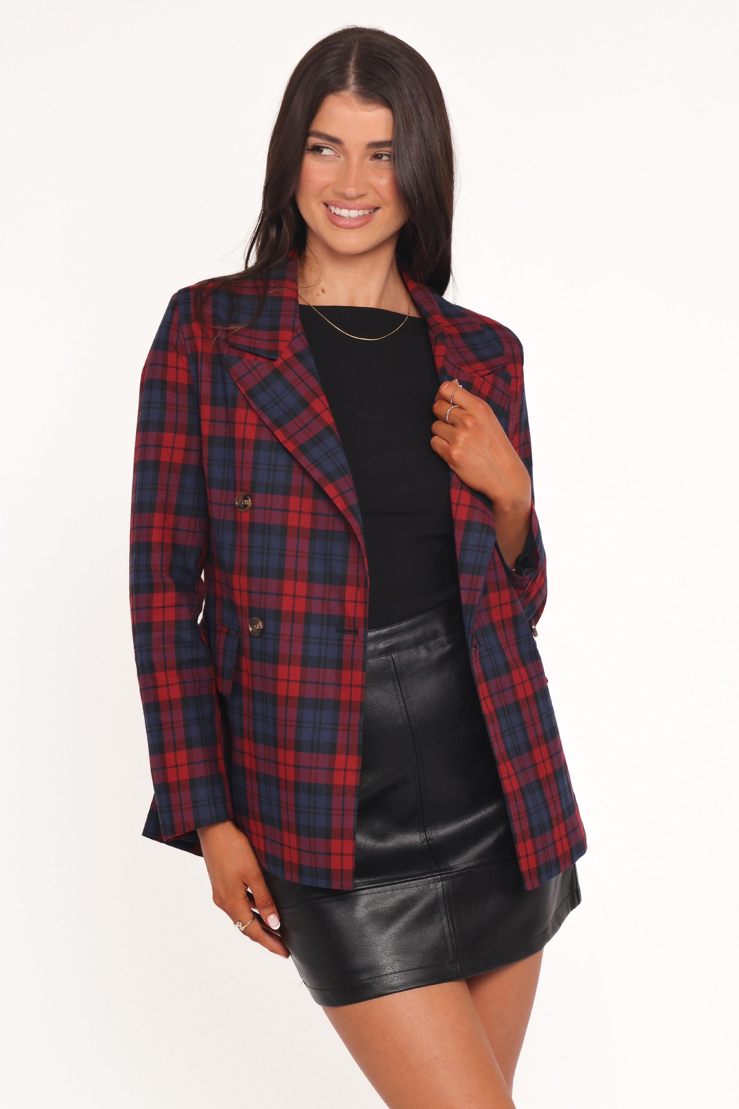 Petal and Pup USA OUTERWEAR Juliette Blazer - Red Plaid