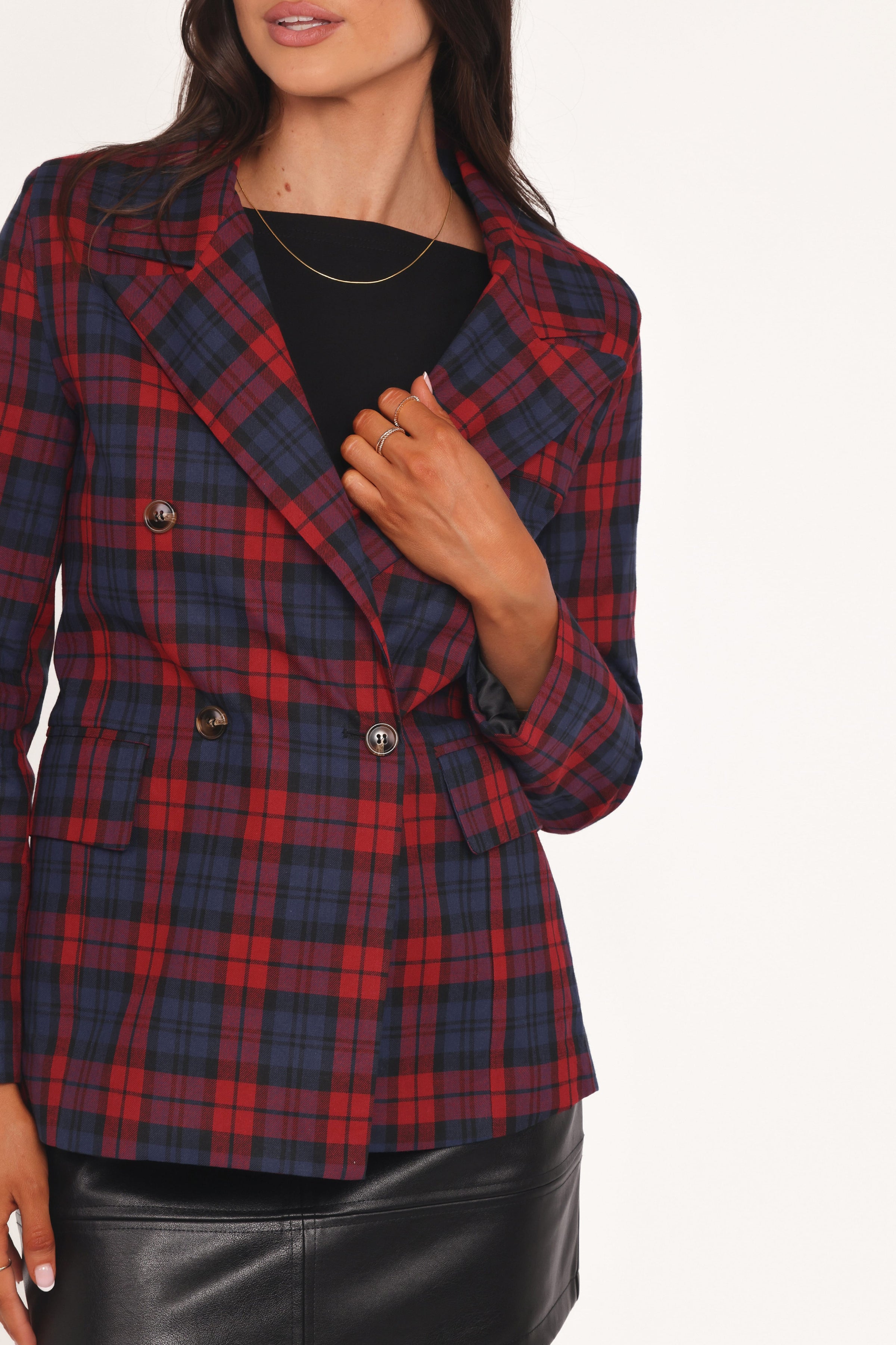 Petal and Pup USA OUTERWEAR Juliette Blazer - Red Plaid