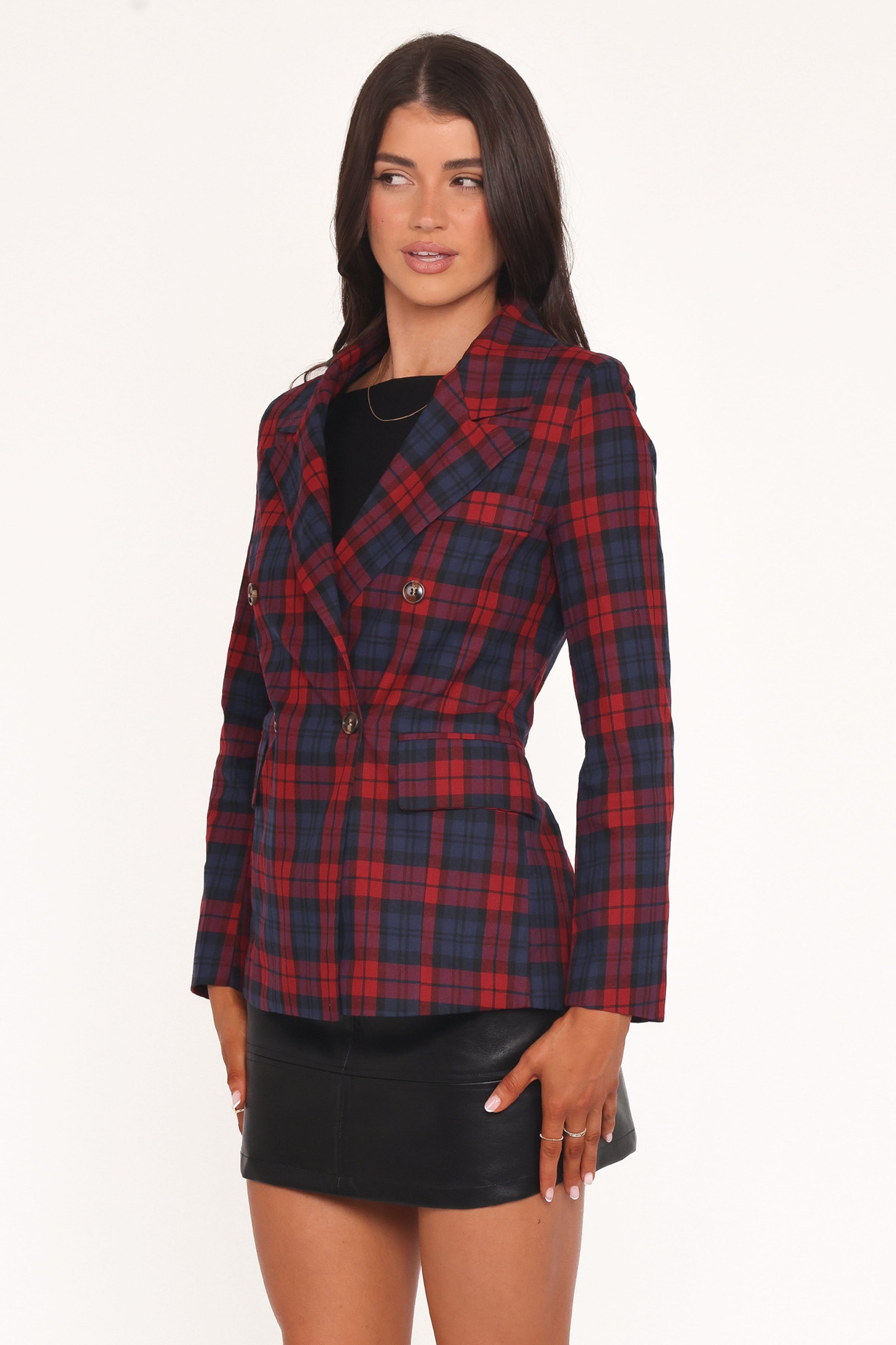 Petal and Pup USA OUTERWEAR Juliette Blazer - Red Plaid