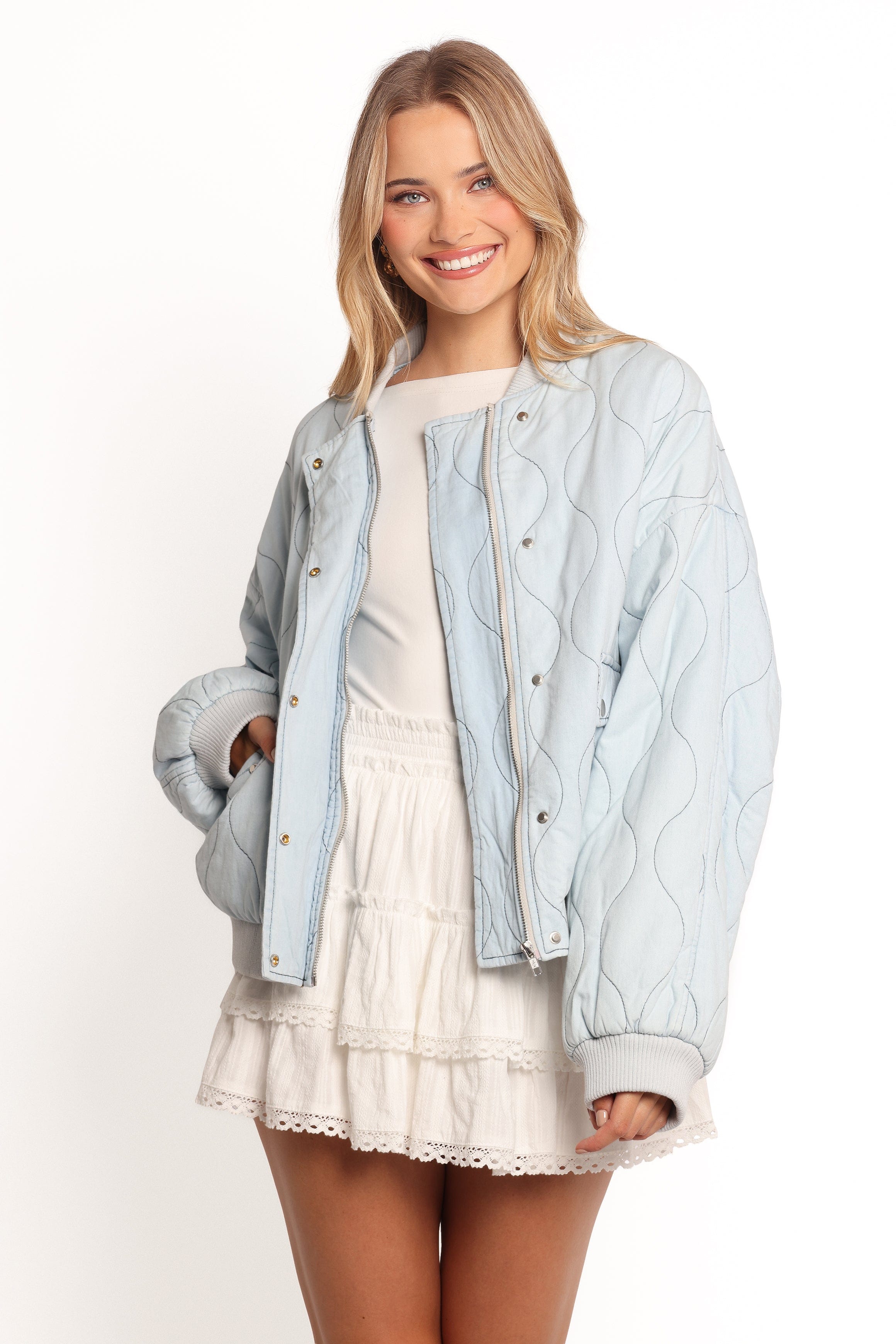 Petal and Pup USA OUTERWEAR Keah Quilted Jacket - Blue (Hold for Rack)
