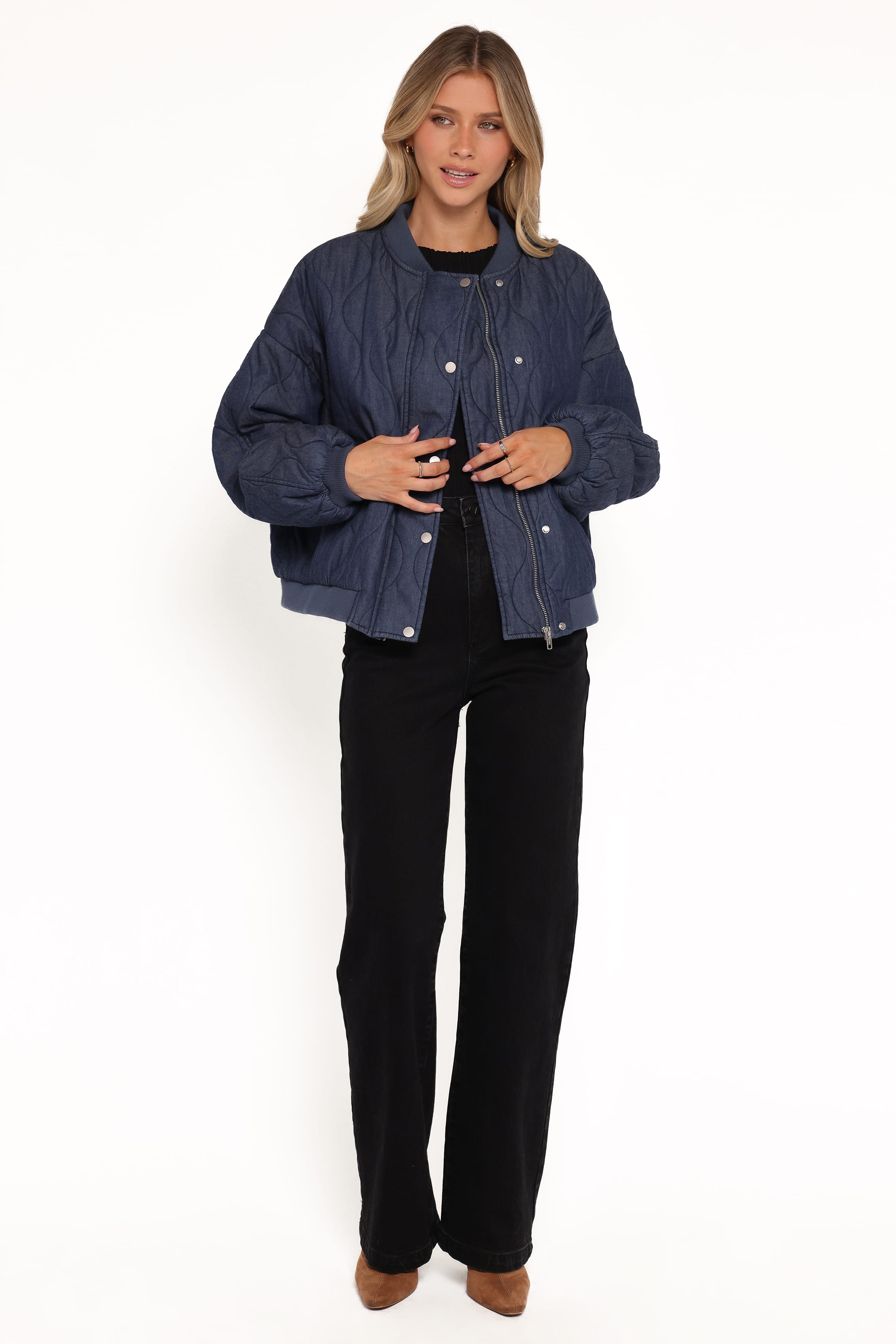 Petal and Pup USA OUTERWEAR Keah Quilted Jacket - Navy