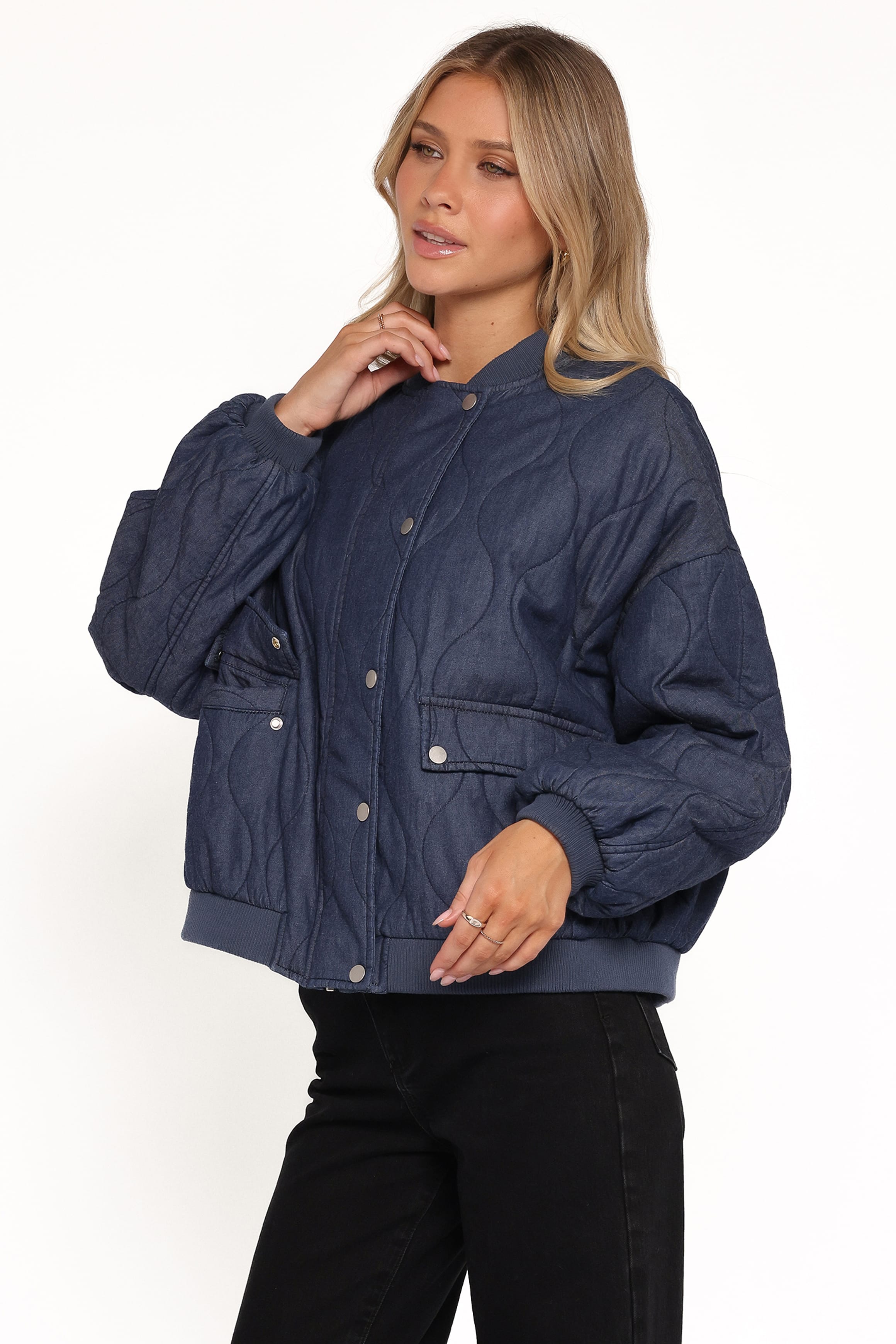 Petal and Pup USA OUTERWEAR Keah Quilted Jacket - Navy