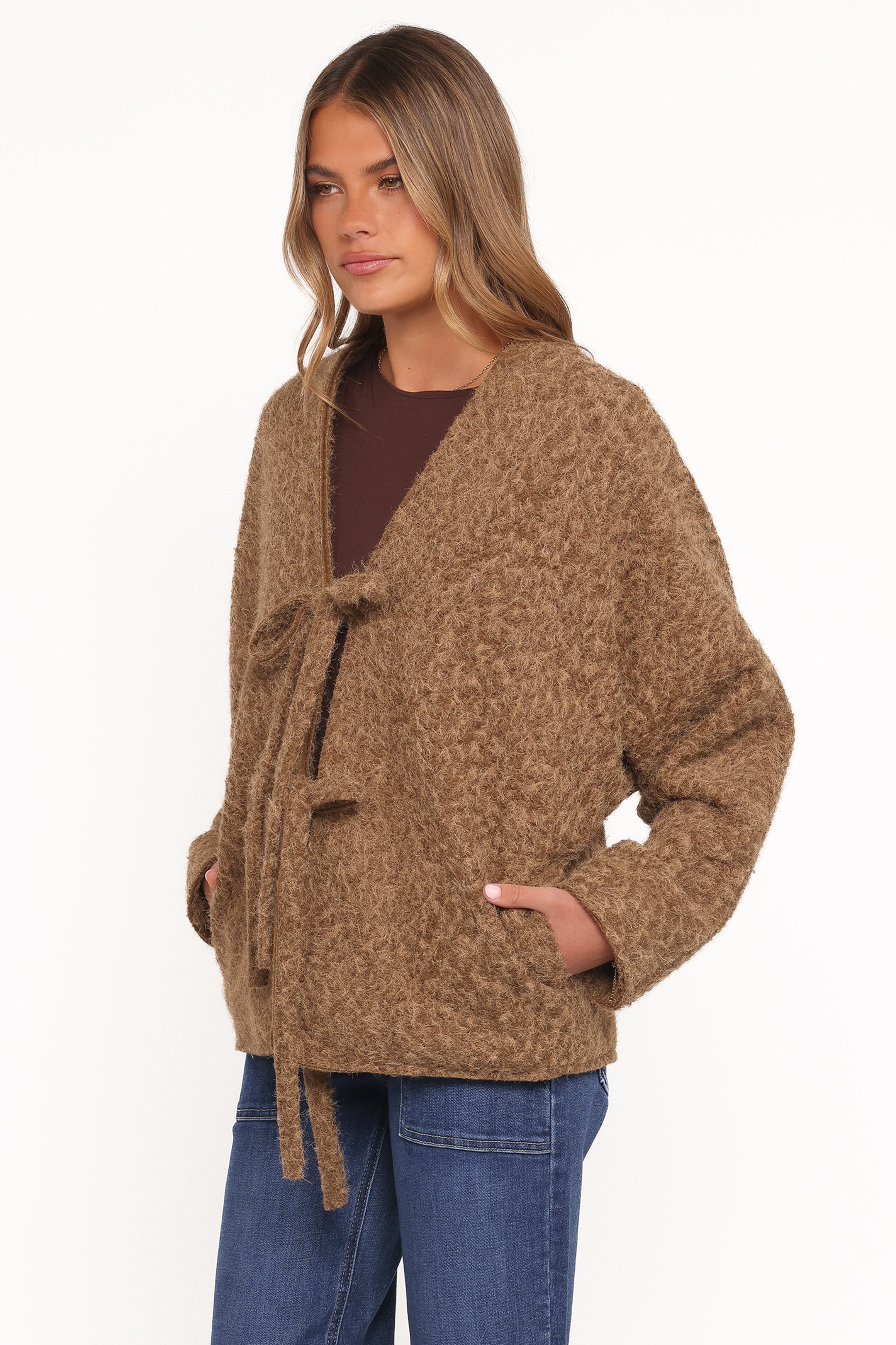 Petal and Pup USA OUTERWEAR Kimmy Bow Oversized Cardigan - Moss