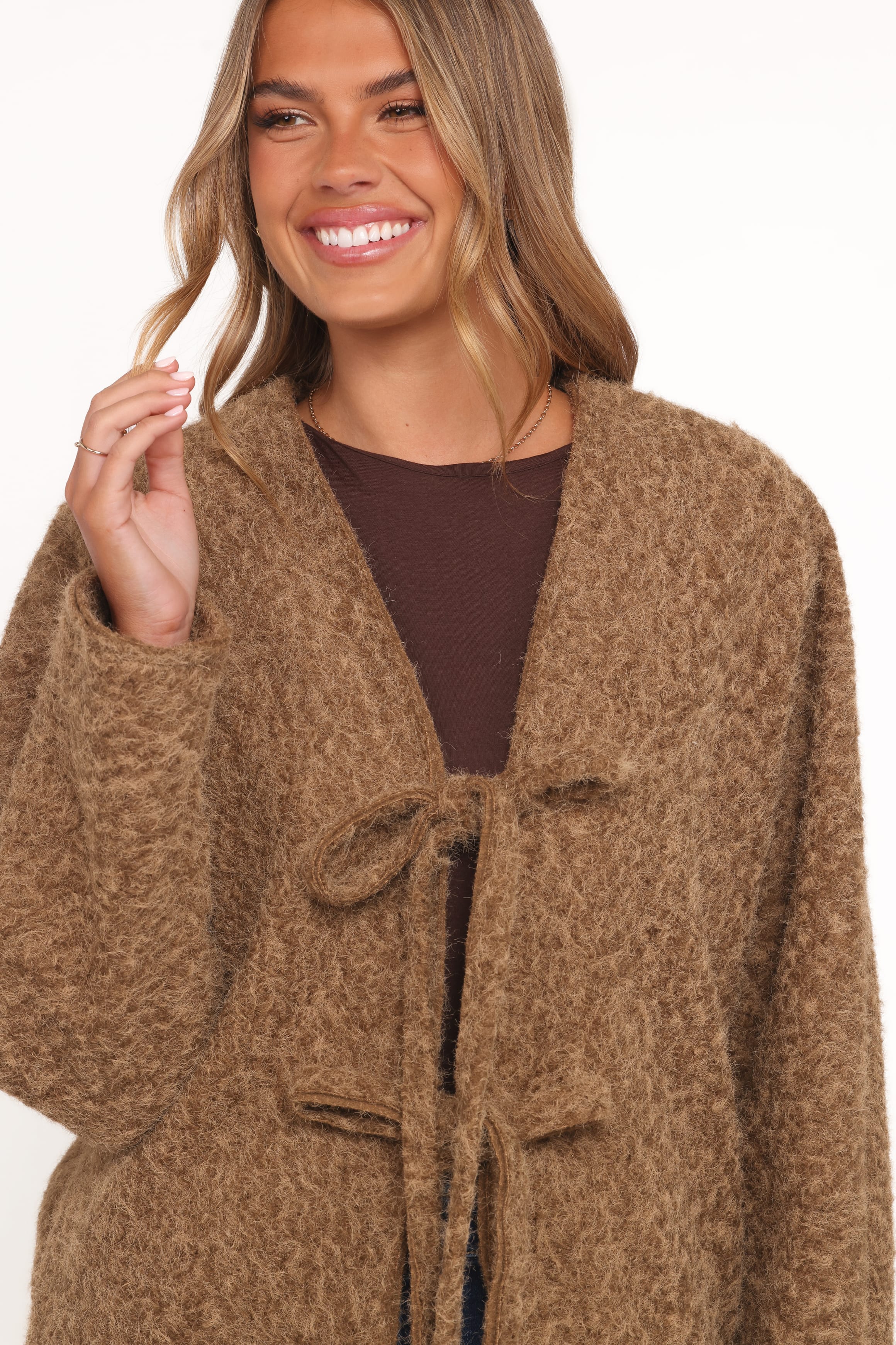 Petal and Pup USA OUTERWEAR Kimmy Bow Oversized Cardigan - Moss