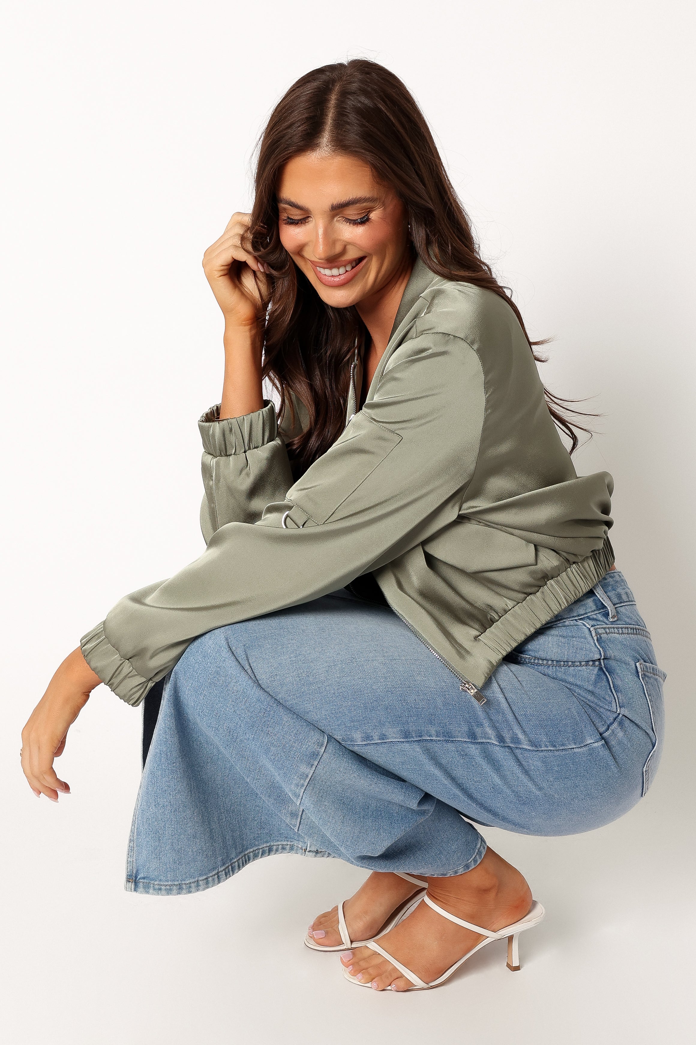 Petal and Pup USA OUTERWEAR Kyra Bomber Jacket - Sage