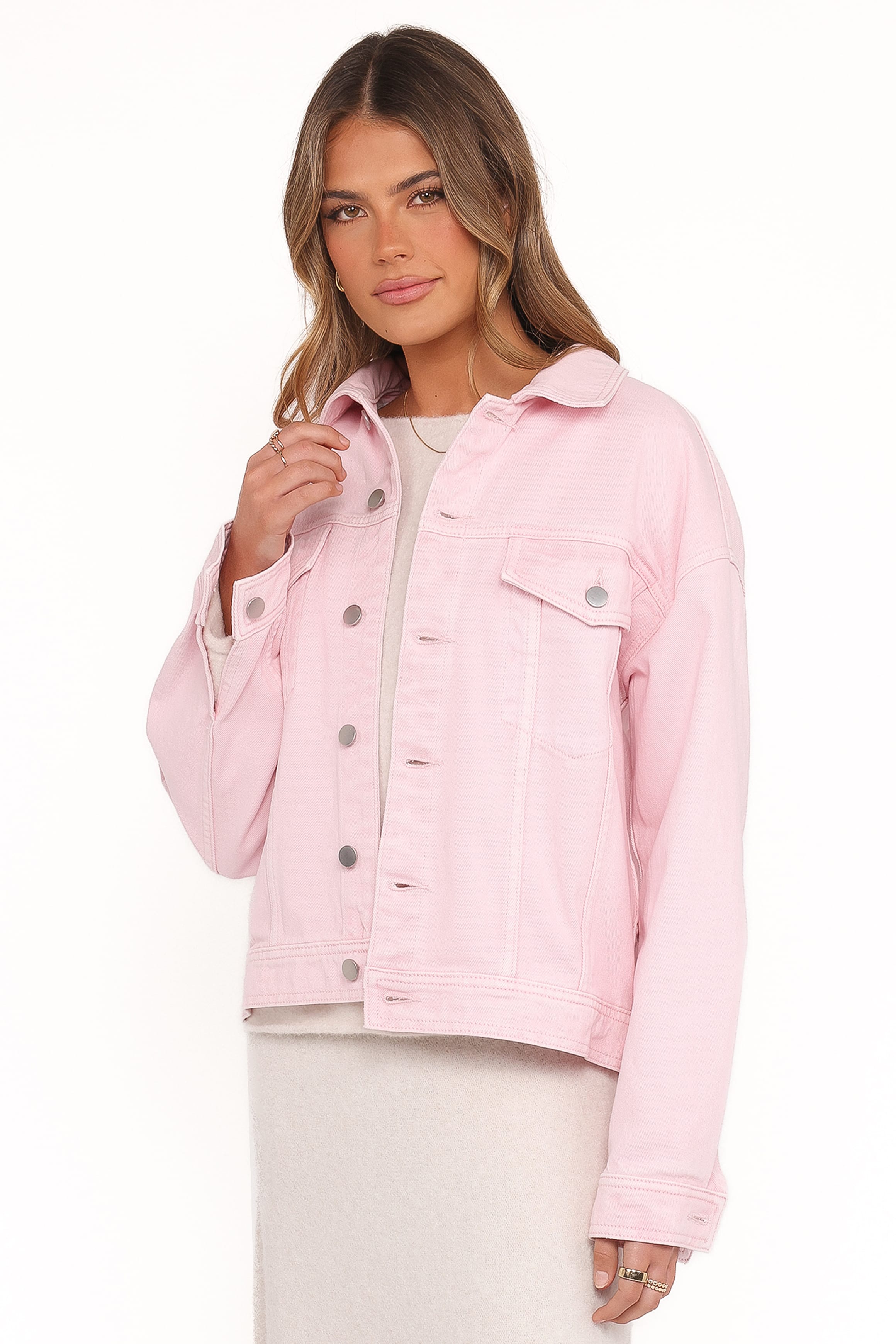 Petal and Pup USA OUTERWEAR Larosa Denim Jacket - Dusty Pink
