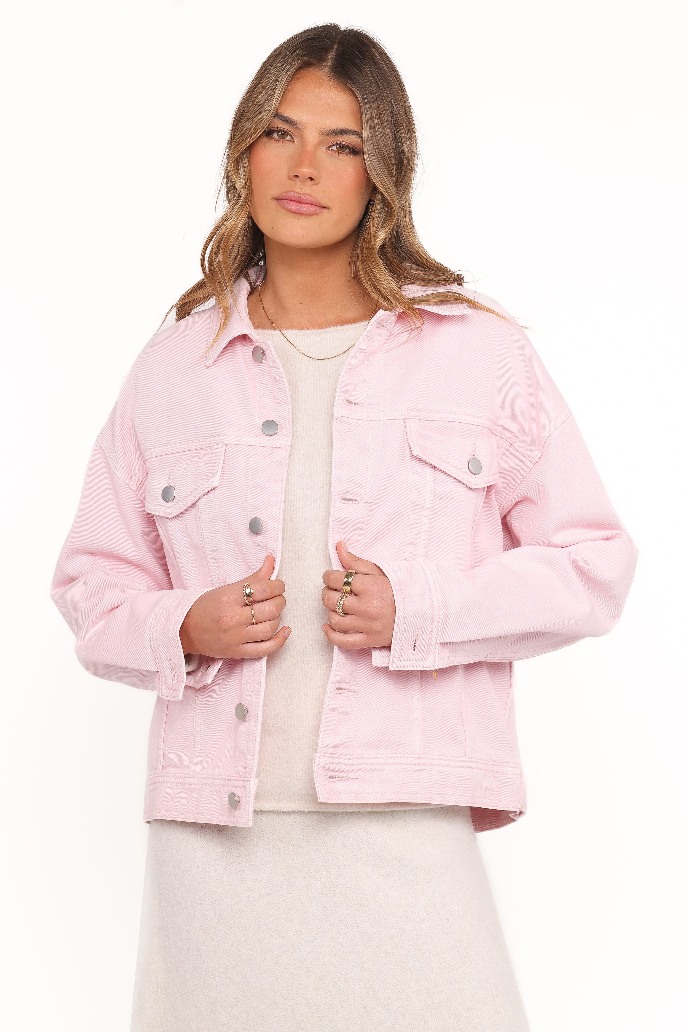 Petal and Pup USA OUTERWEAR Larosa Denim Jacket - Dusty Pink