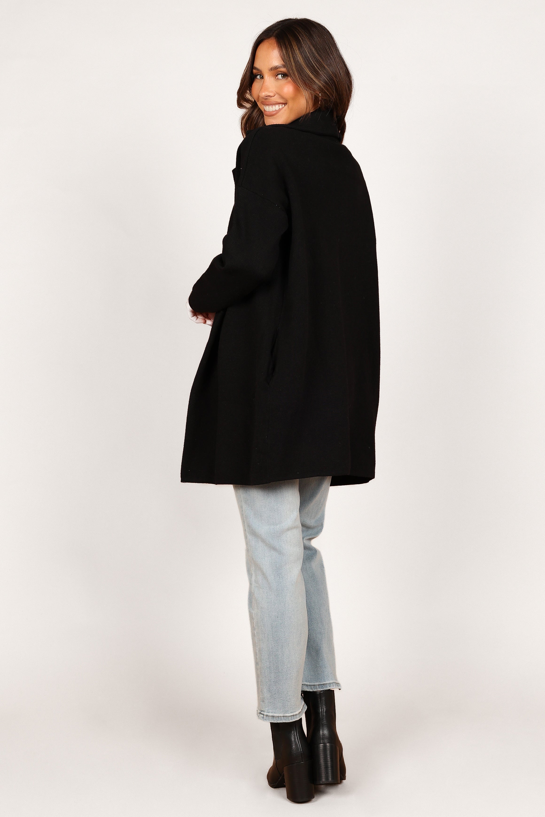 Petal and Pup USA OUTERWEAR Lenore Coatigan - Black