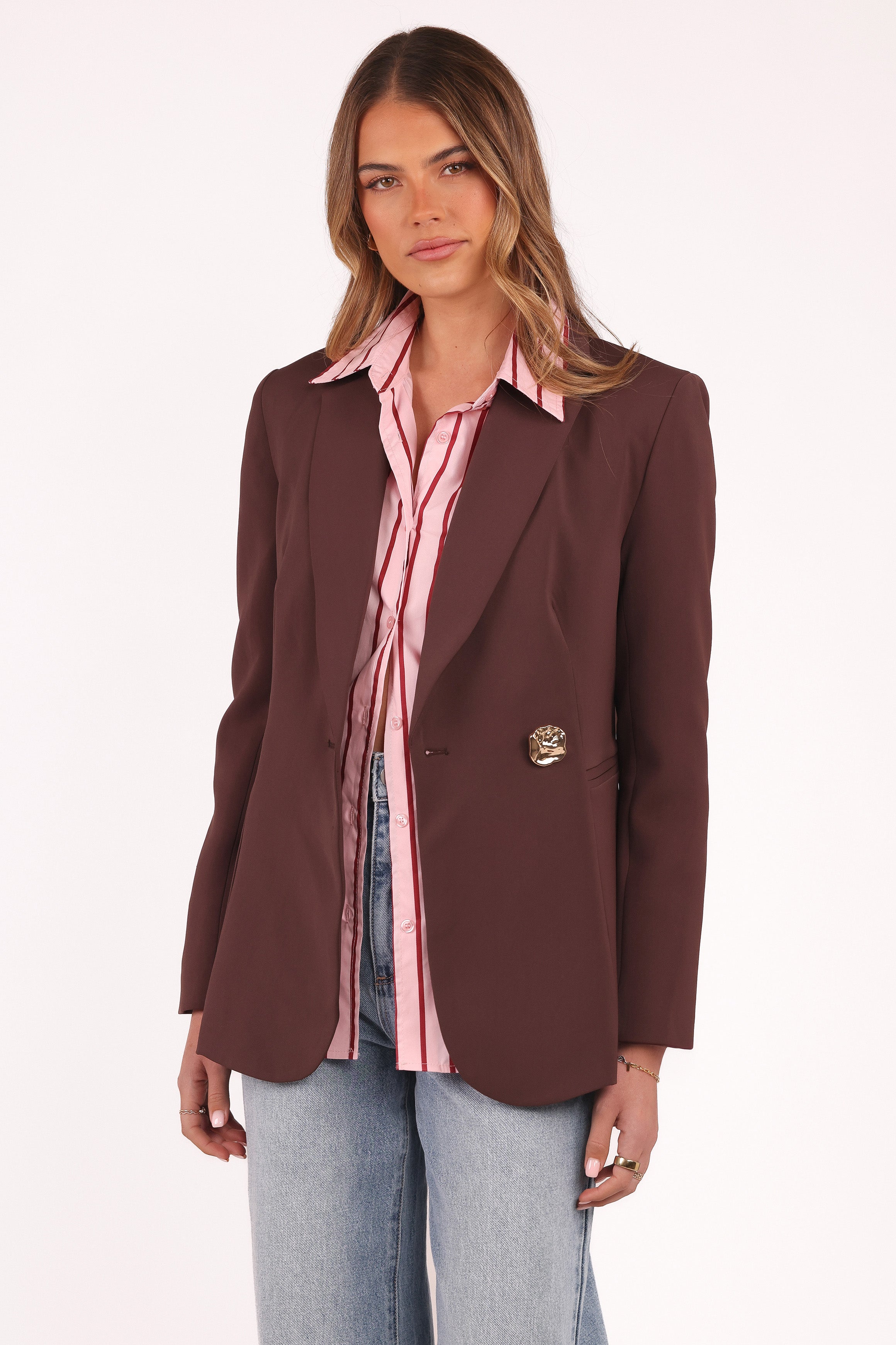 Petal and Pup USA OUTERWEAR Leo Blazer - Chocolate Brown