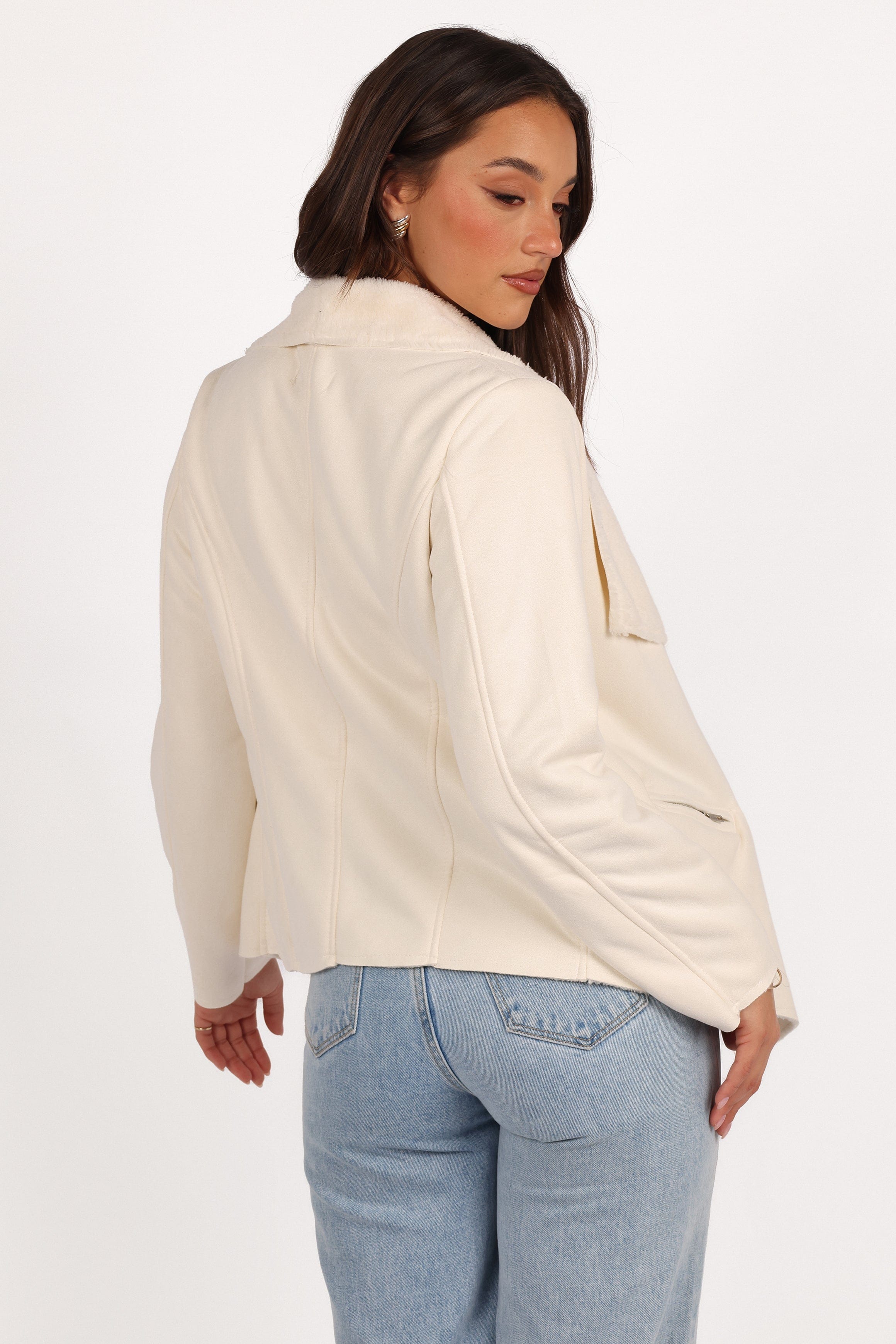 Petal and Pup USA OUTERWEAR Lopez Faux Sherling Jacket - Cream