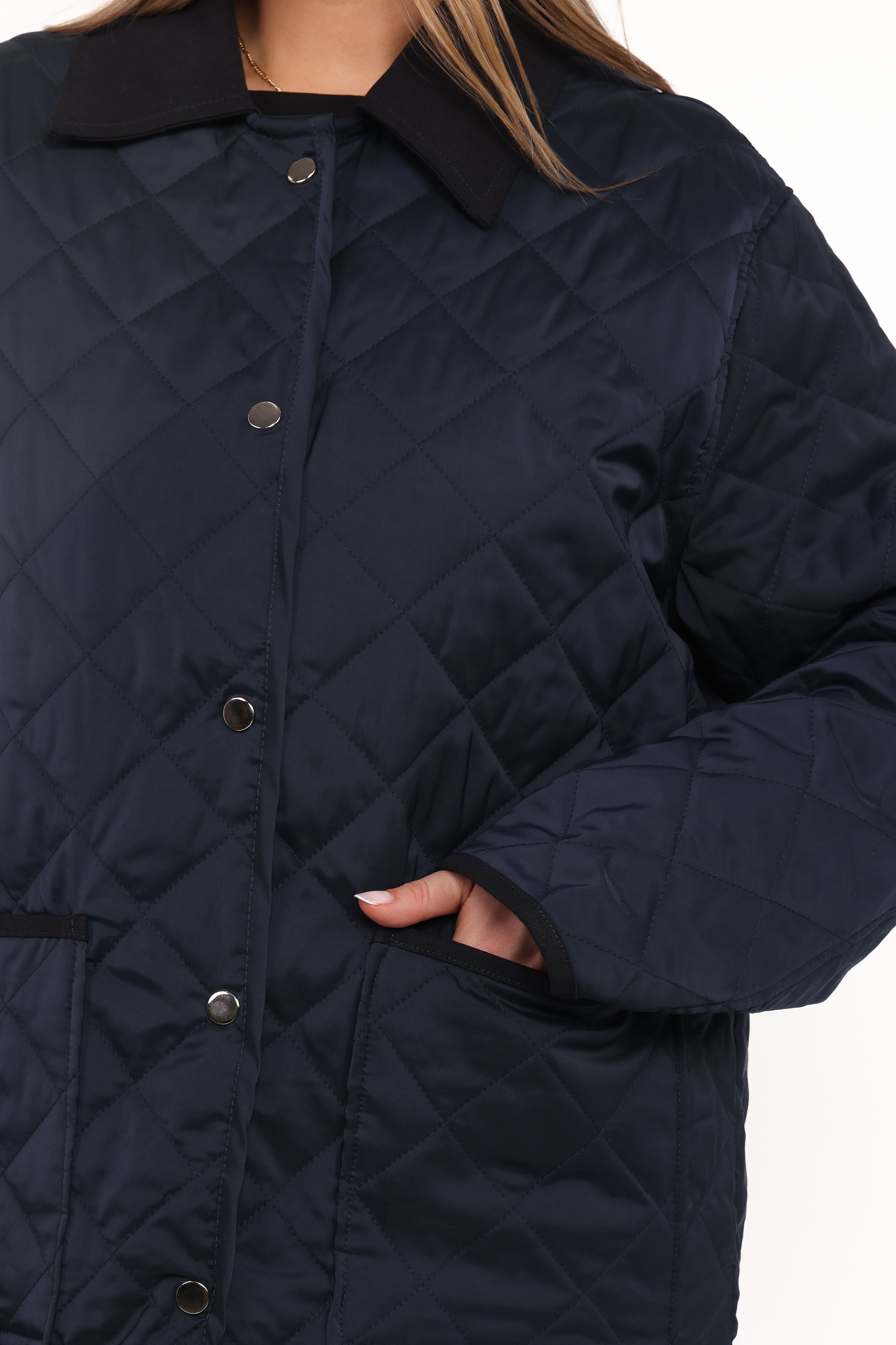 Petal and Pup USA OUTERWEAR Lynly Quilted Barn Jacket - Navy