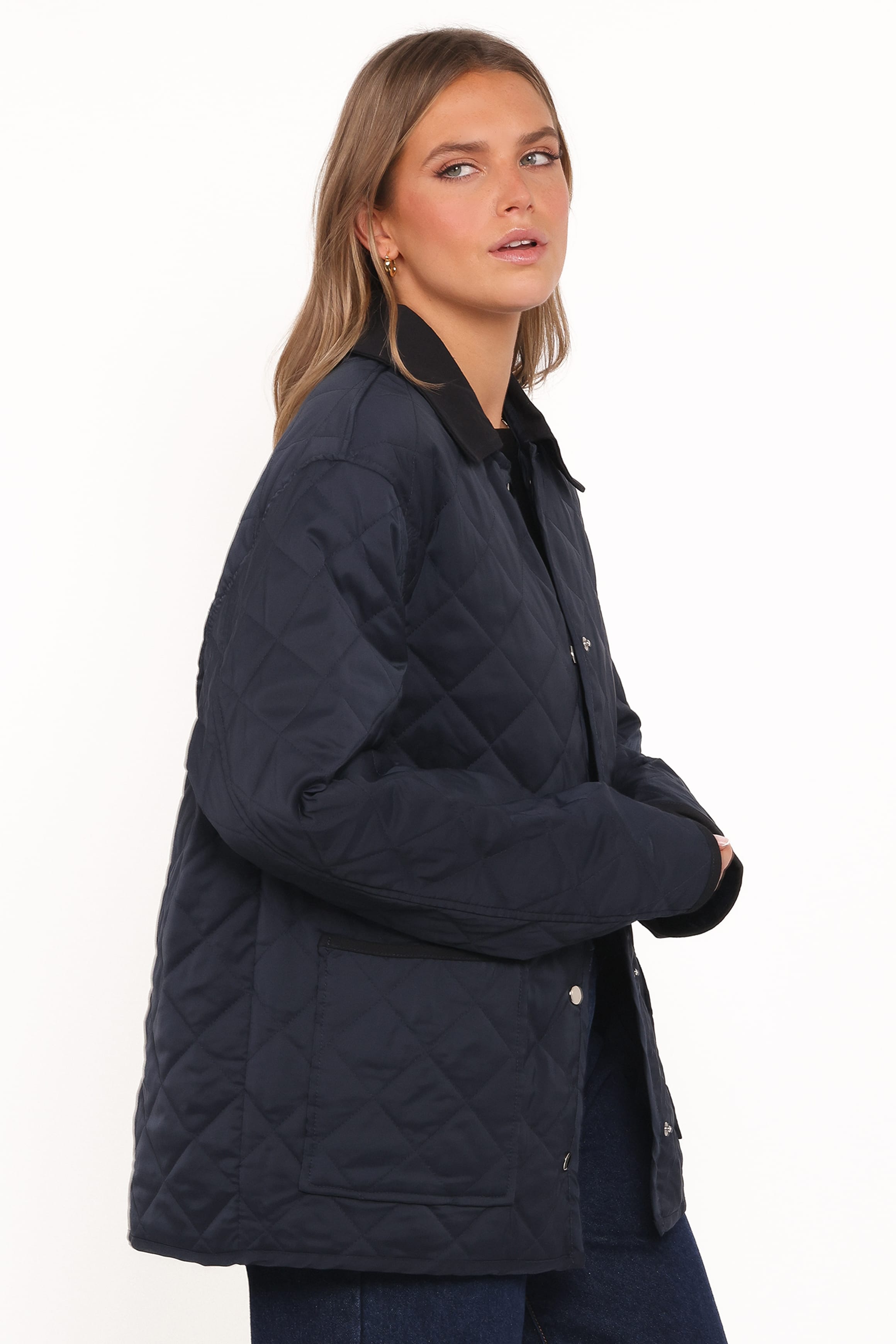 Petal and Pup USA OUTERWEAR Lynly Quilted Barn Jacket - Navy