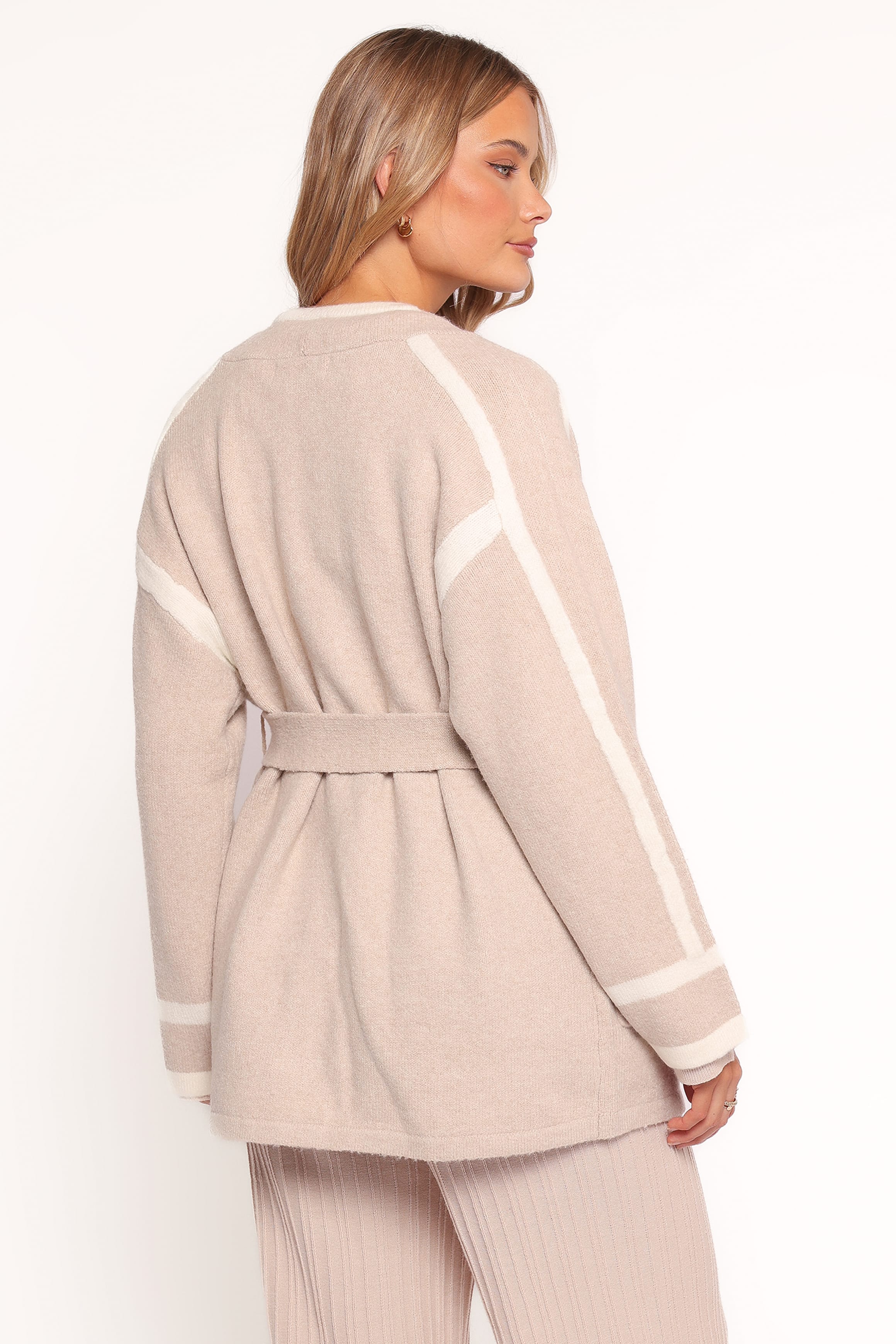 Petal and Pup USA OUTERWEAR Maloney Tie Front Coatigan - Beige