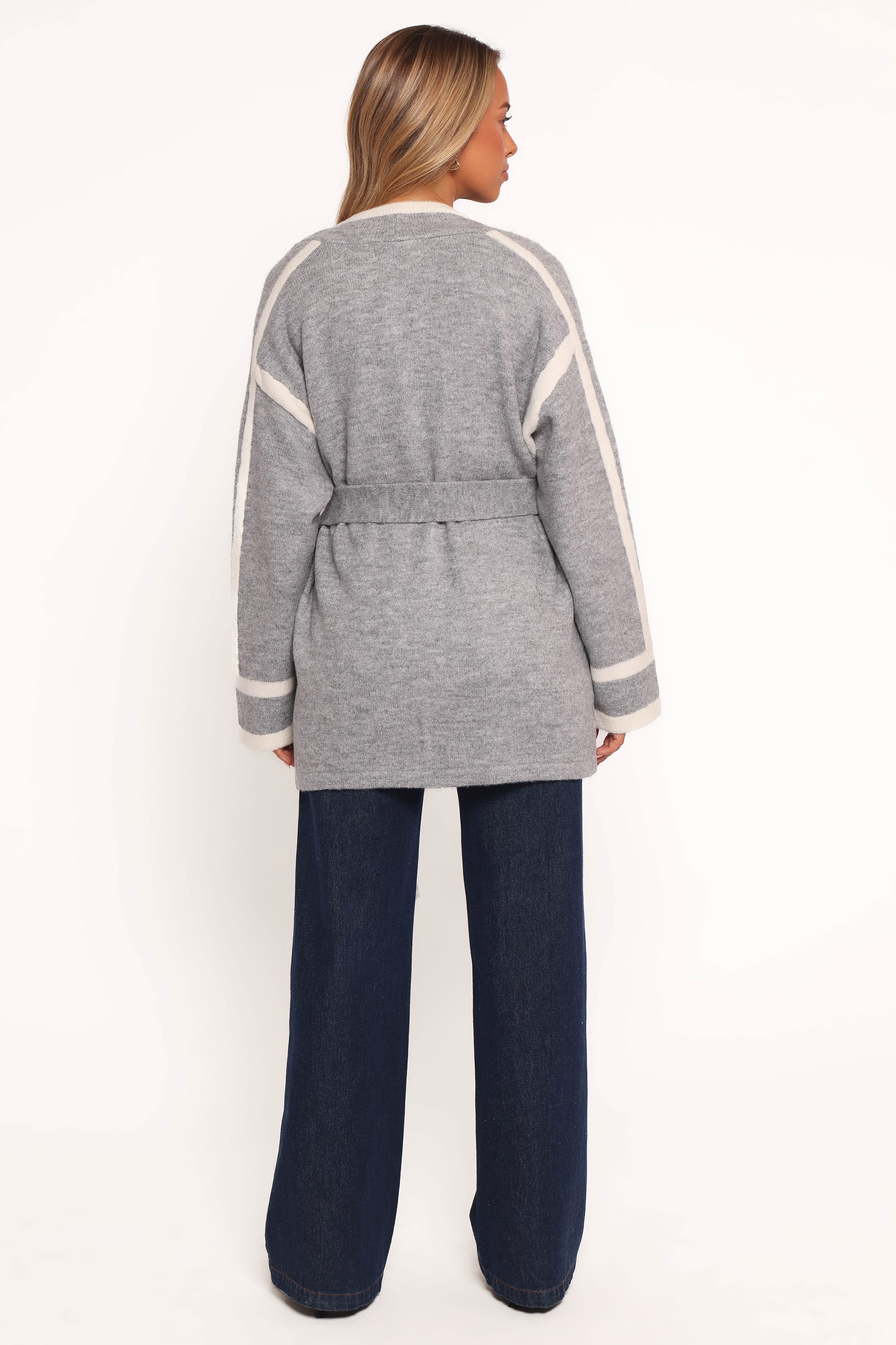 Petal and Pup USA OUTERWEAR Maloney Tie Front Coatigan - Grey