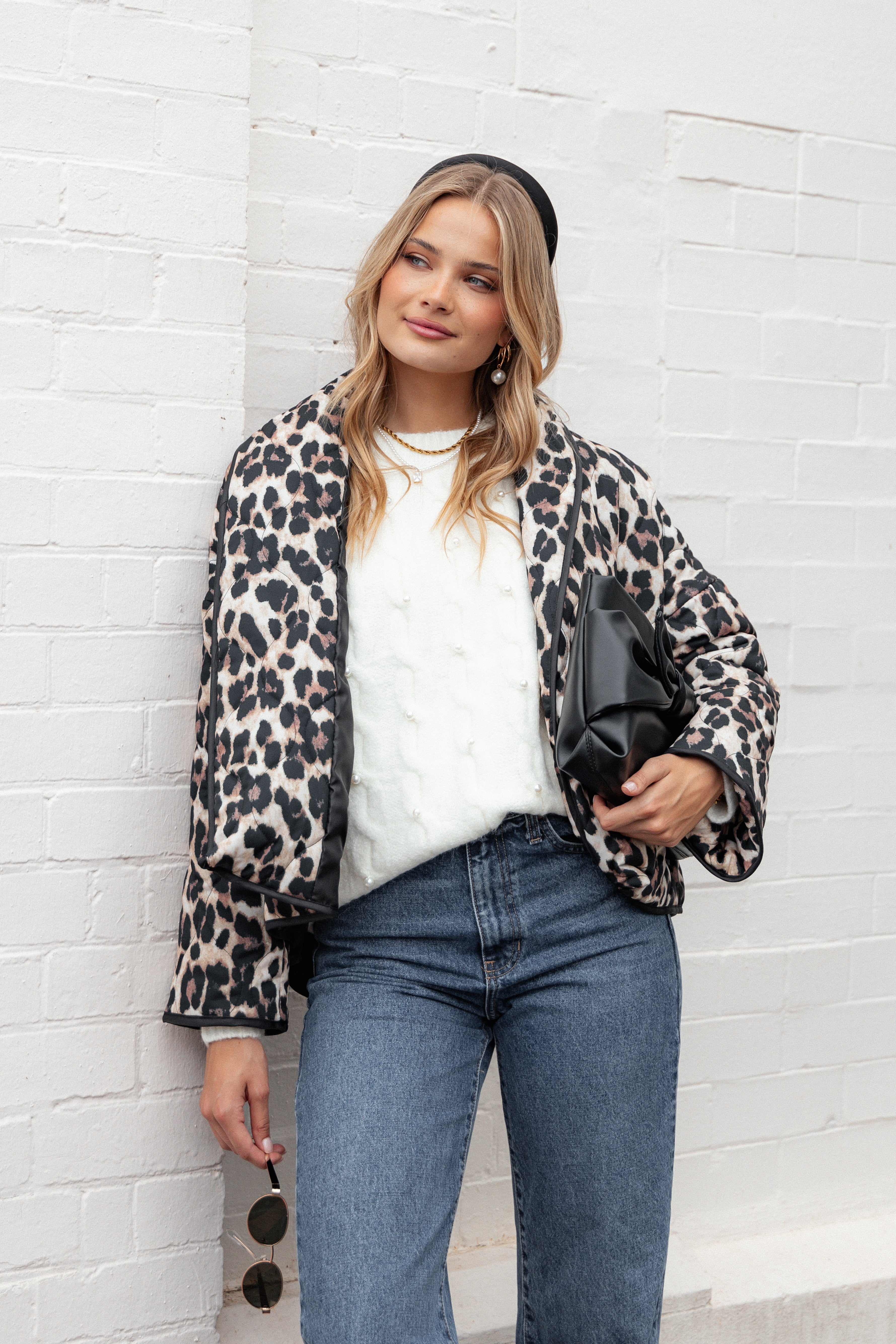 Petal and Pup USA OUTERWEAR Marcos Leopard Print Quilted Jacket - Leopard