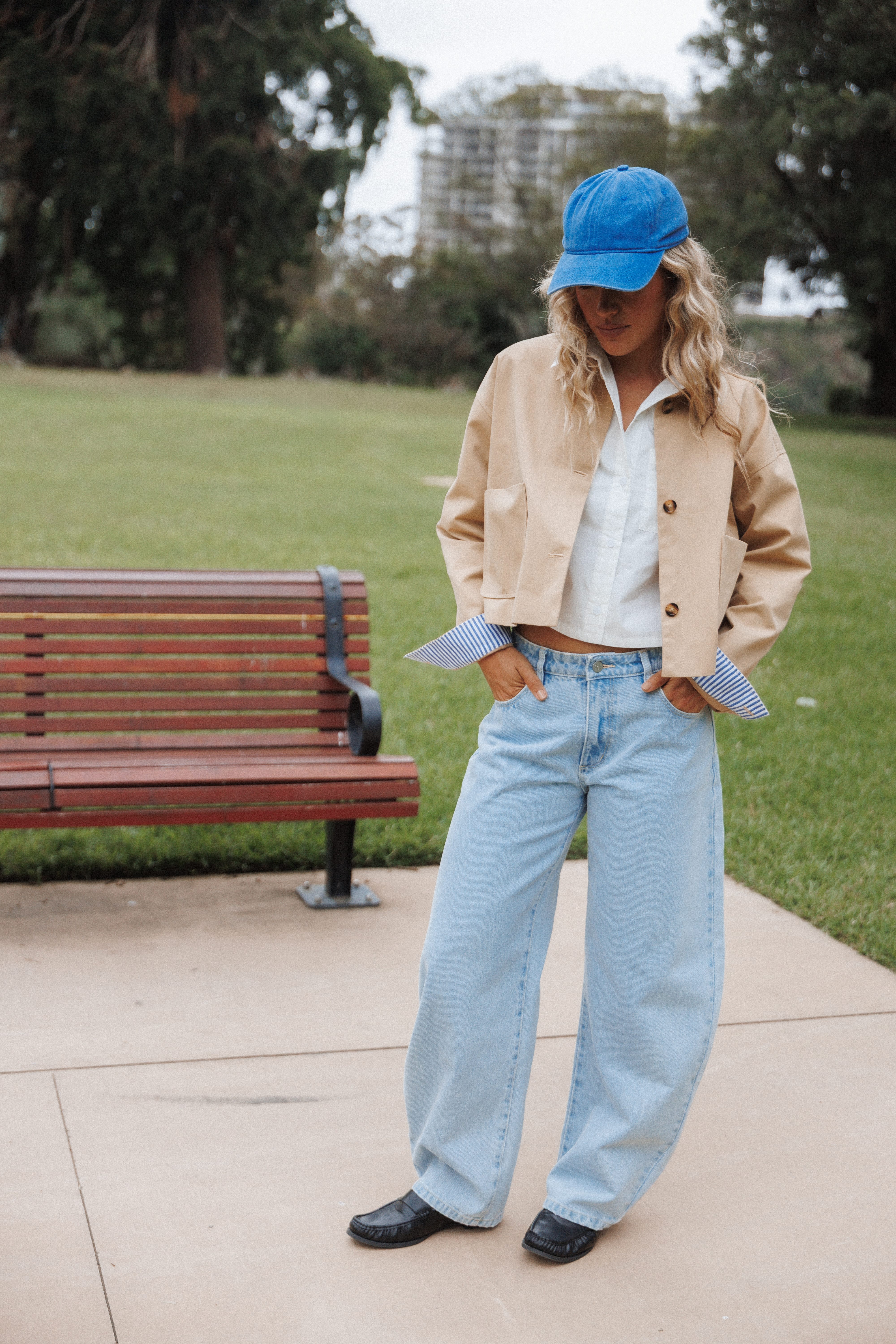 Petal and Pup USA OUTERWEAR Mattie Cropped Trucker Jacket - Taupe