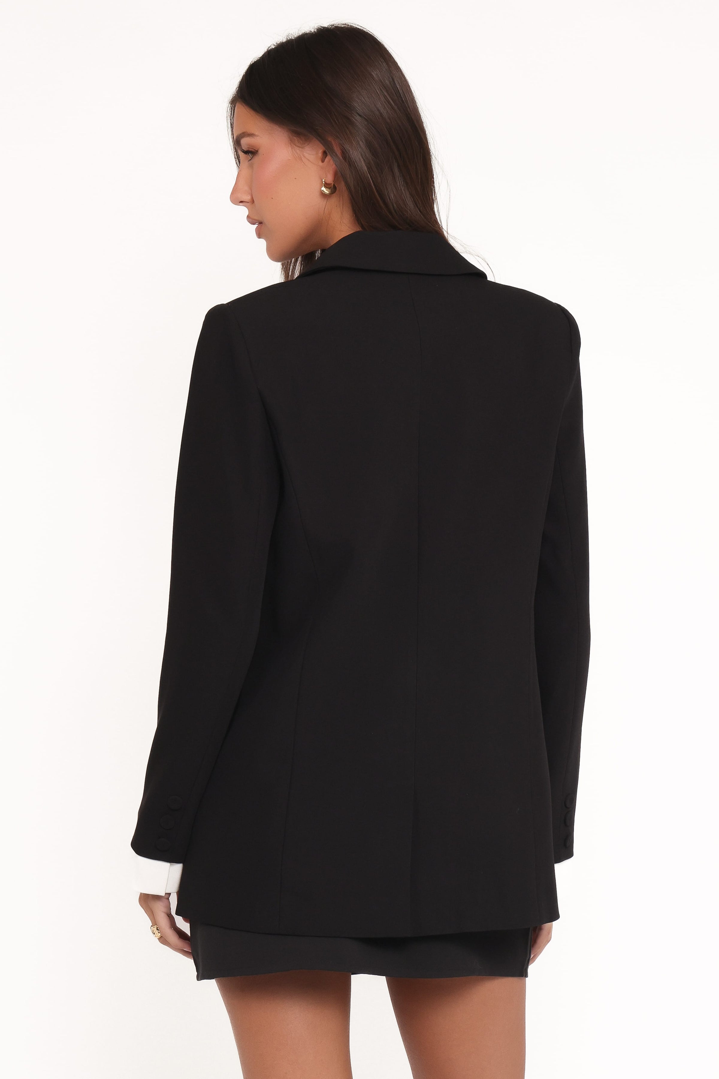 Petal and Pup USA OUTERWEAR Melissa Layered Blazer - Black