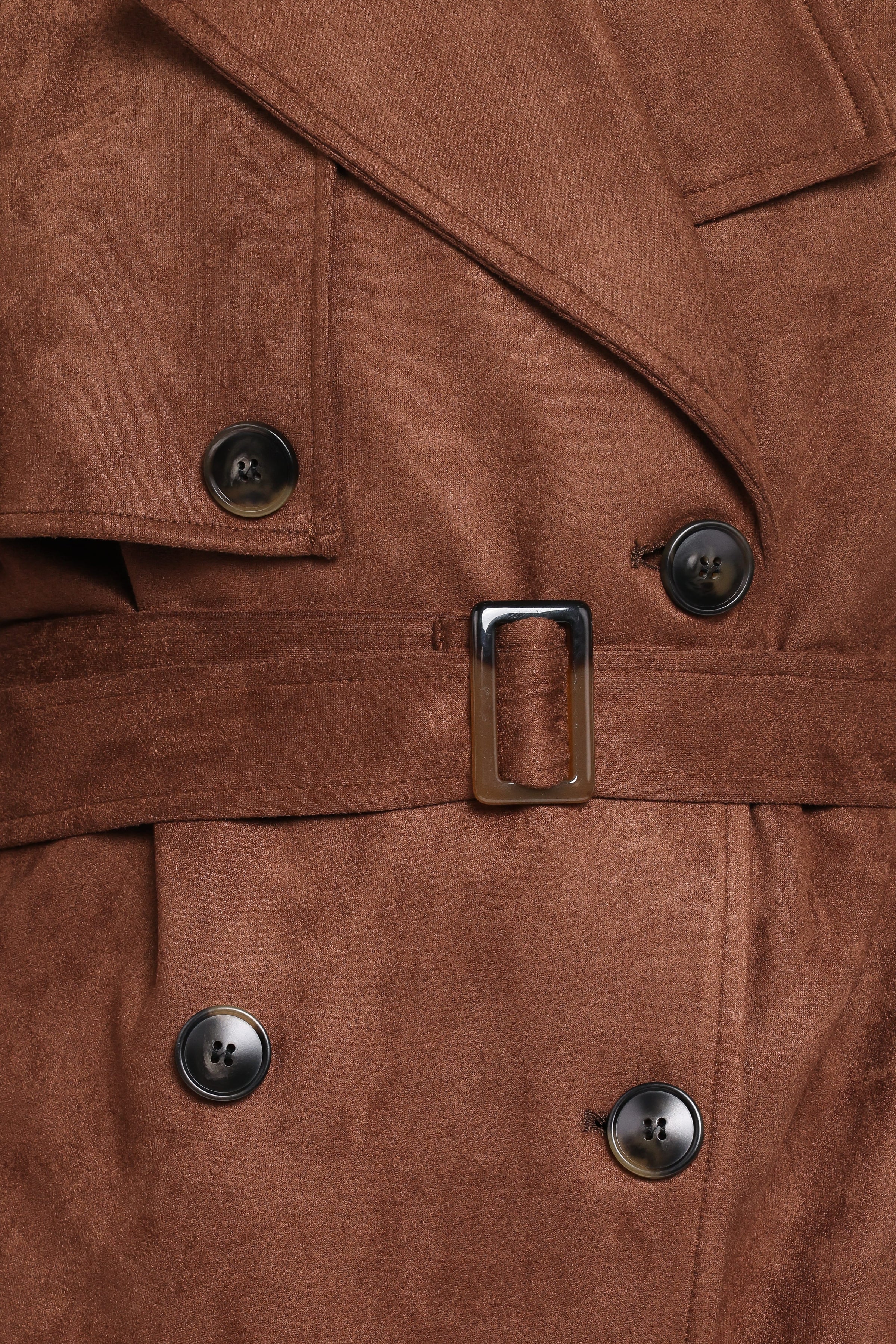 Petal and Pup USA OUTERWEAR Micha Faux Suede Trench Coat - Brown