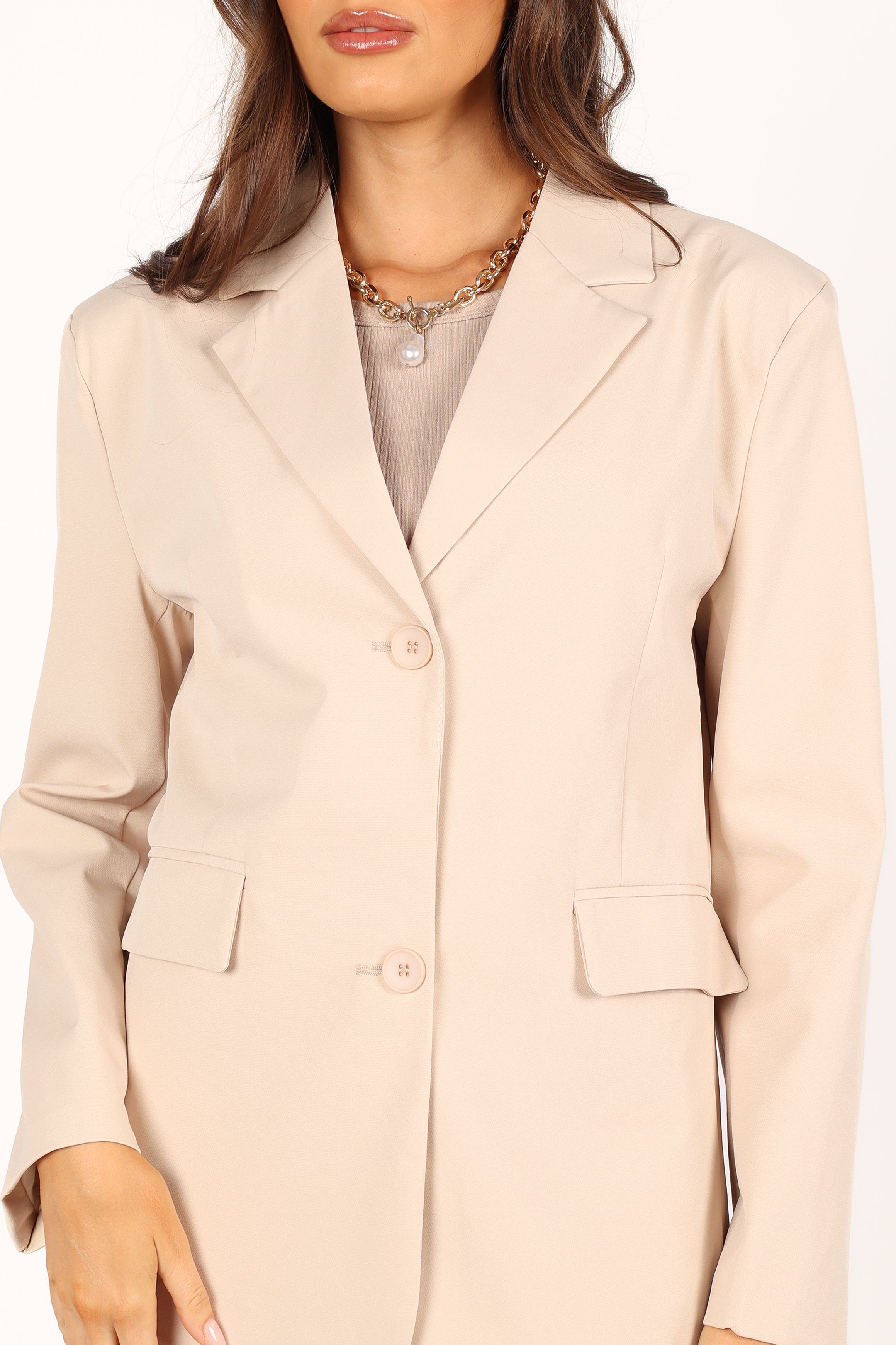 Petal and Pup USA Outerwear Myla Single Button Blazer - Cream