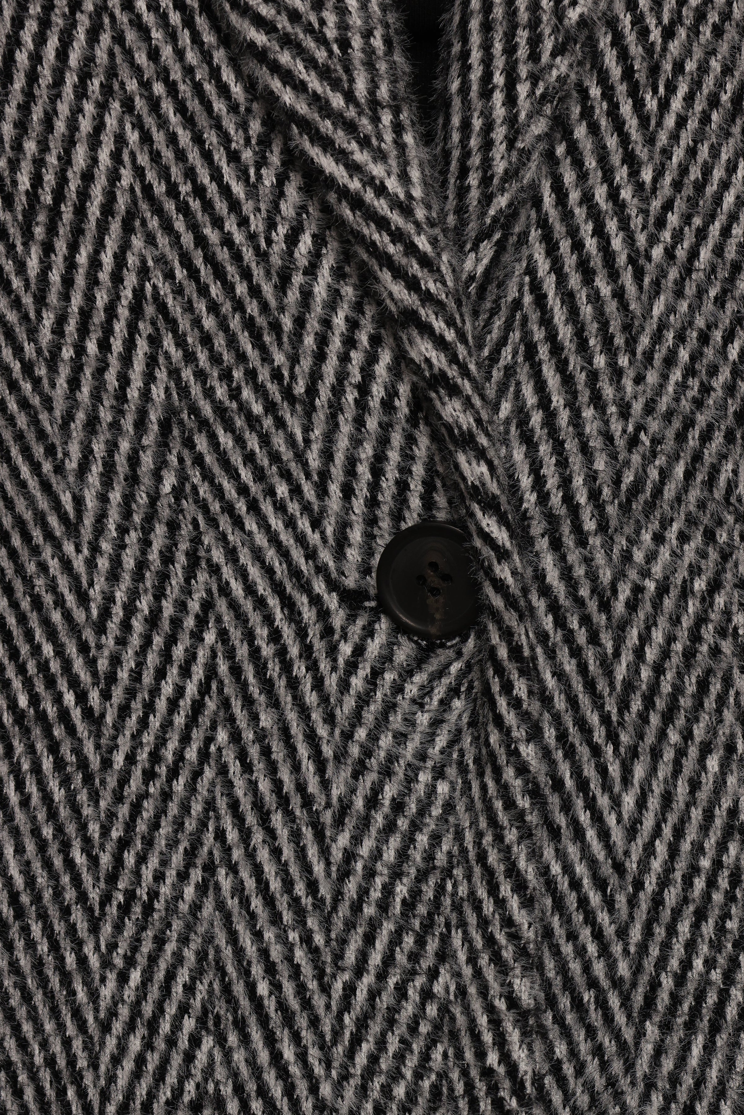 Petal and Pup USA OUTERWEAR Nicoletta Single Button Herringbone Coat - Black