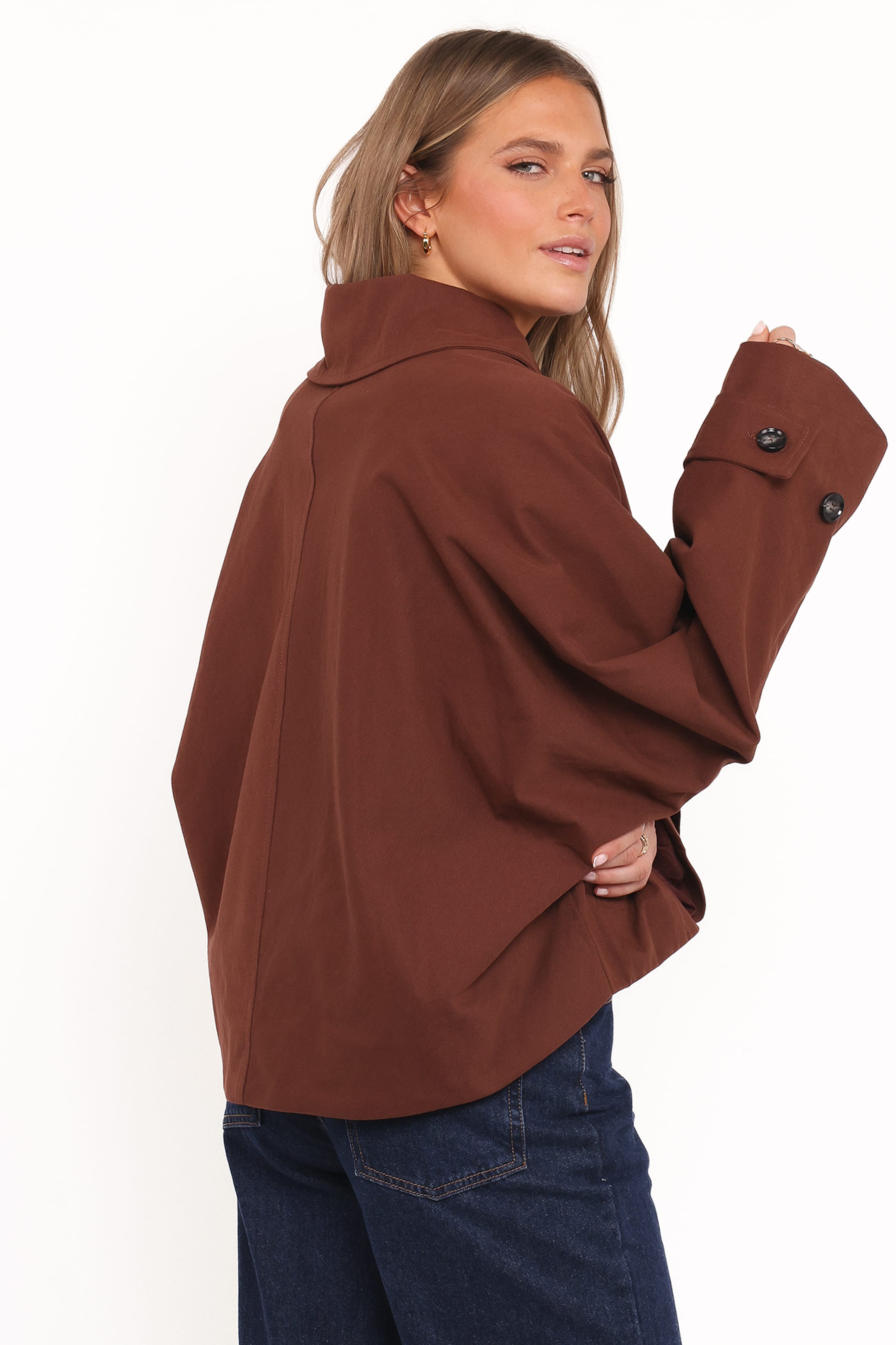 Petal and Pup USA OUTERWEAR Notion Cropped Trench - Espresso
