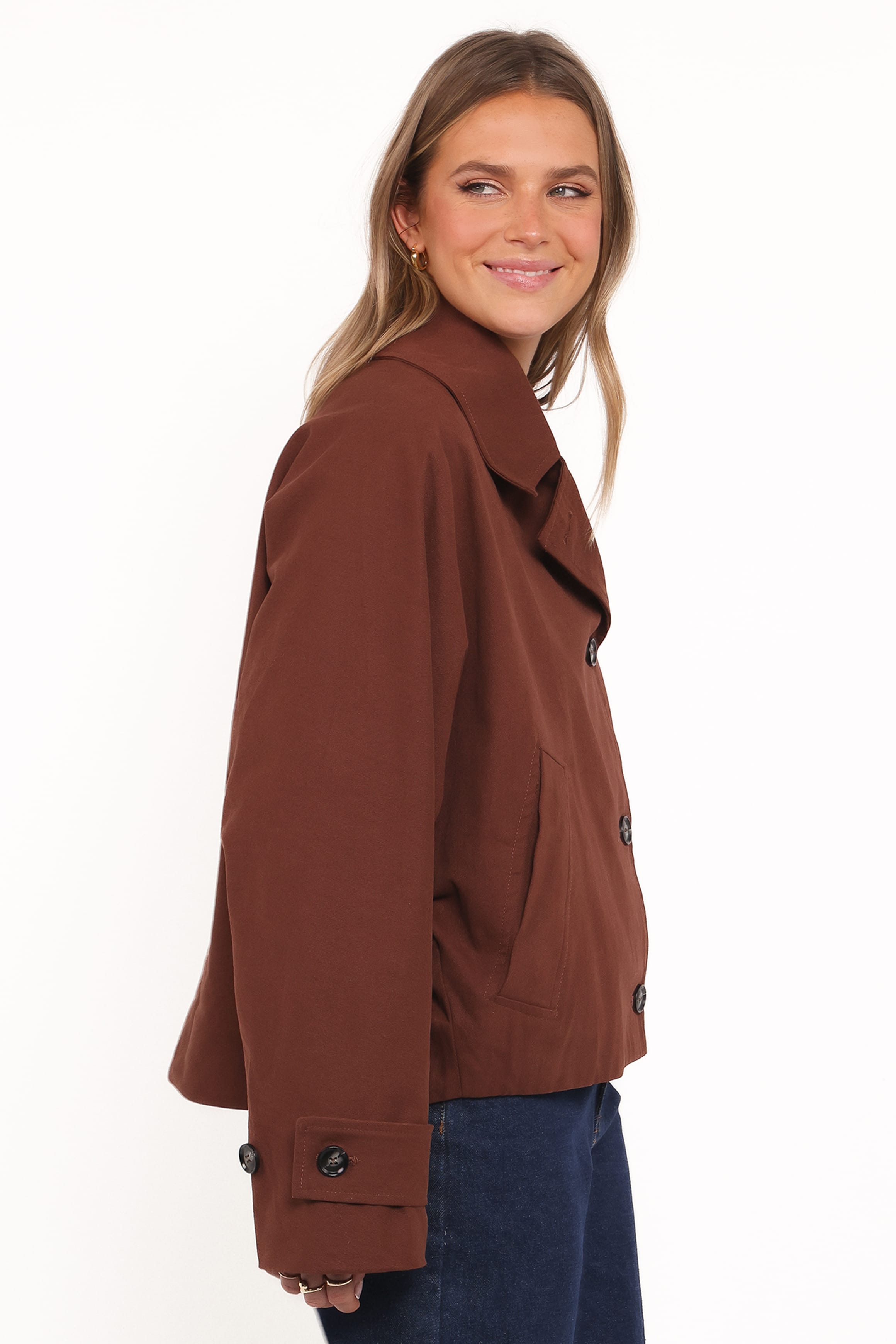 Petal and Pup USA OUTERWEAR Notion Cropped Trench - Espresso