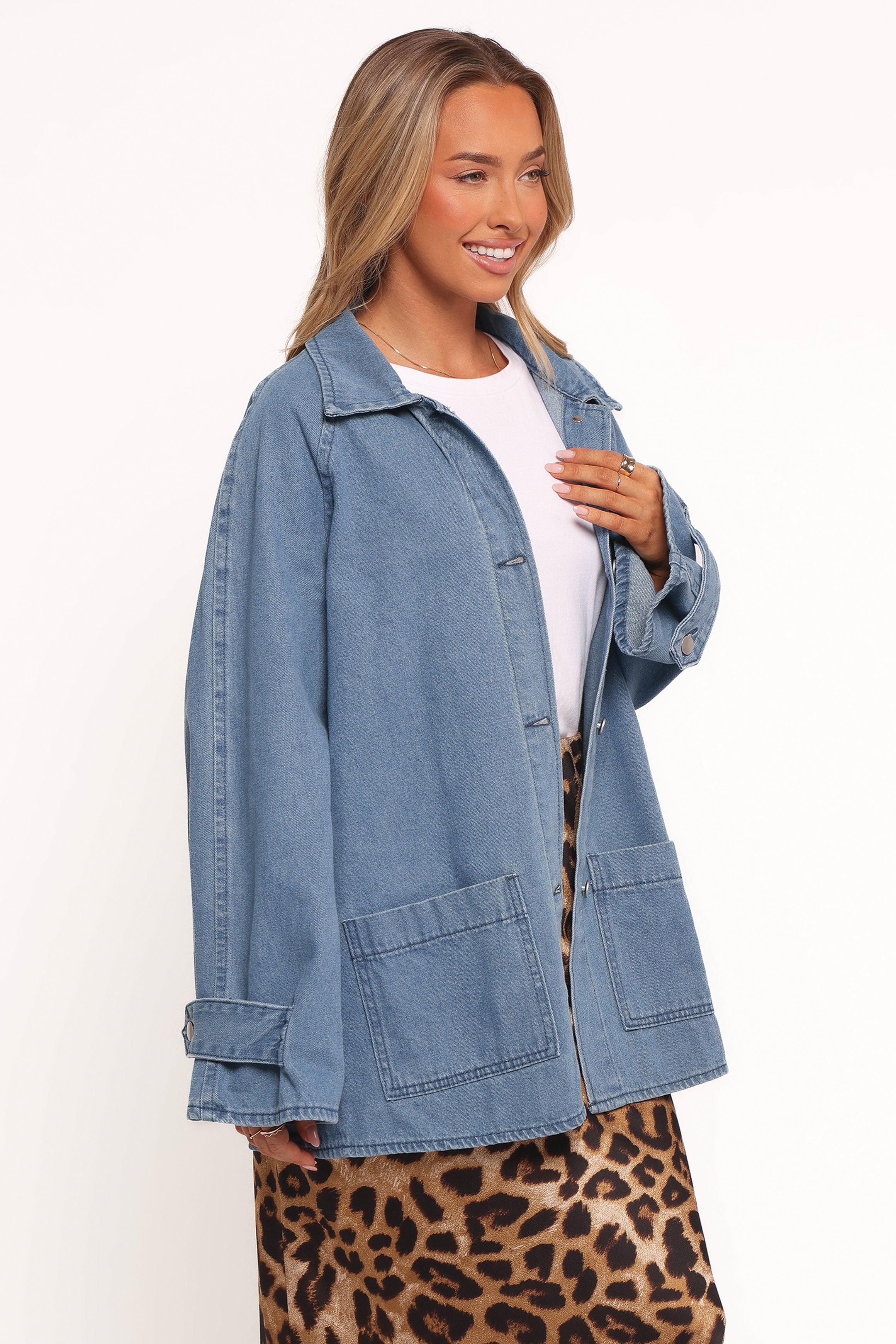 Petal and Pup USA OUTERWEAR Novan Oversized Shacket - Denim