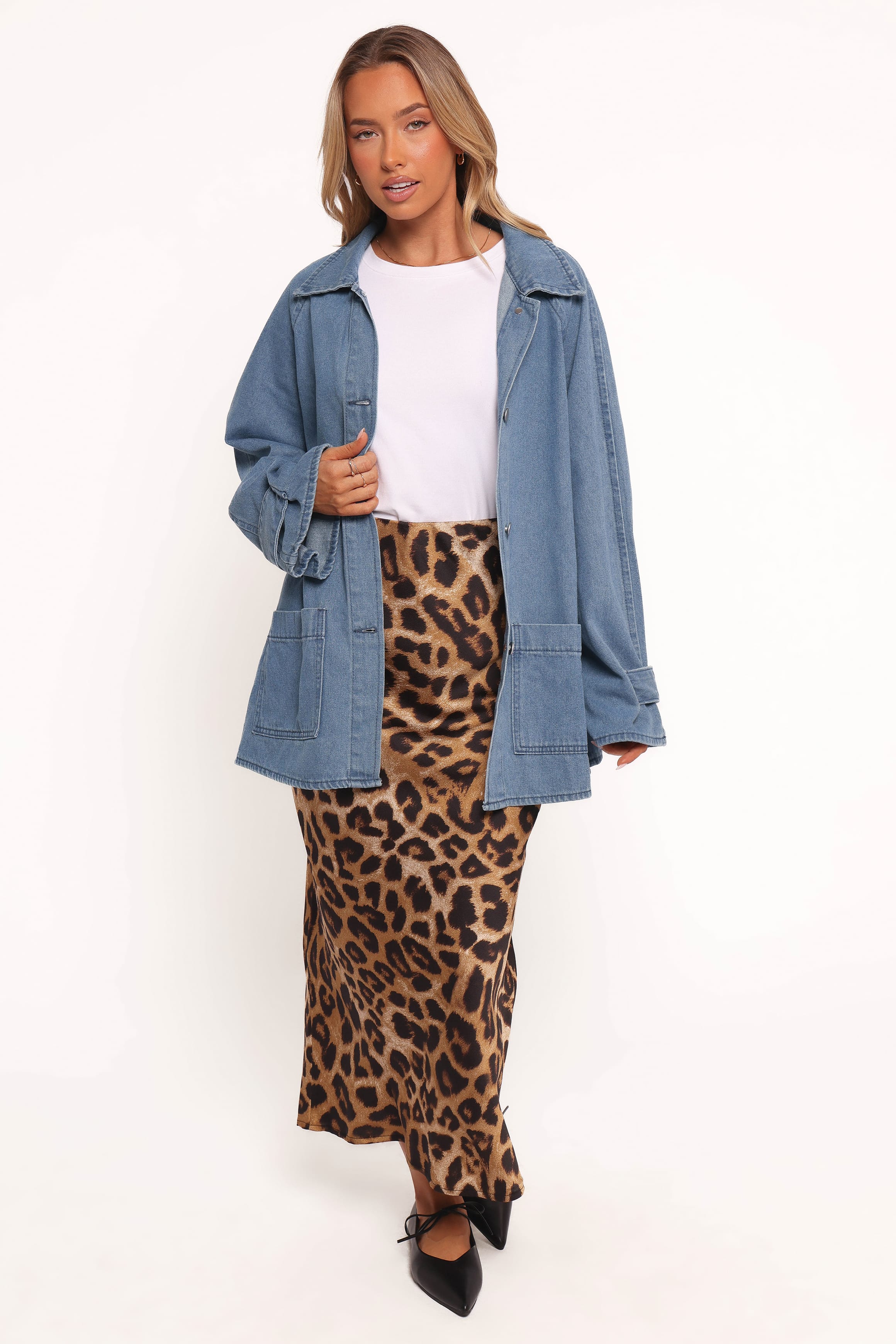Petal and Pup USA OUTERWEAR Novan Oversized Shacket - Denim