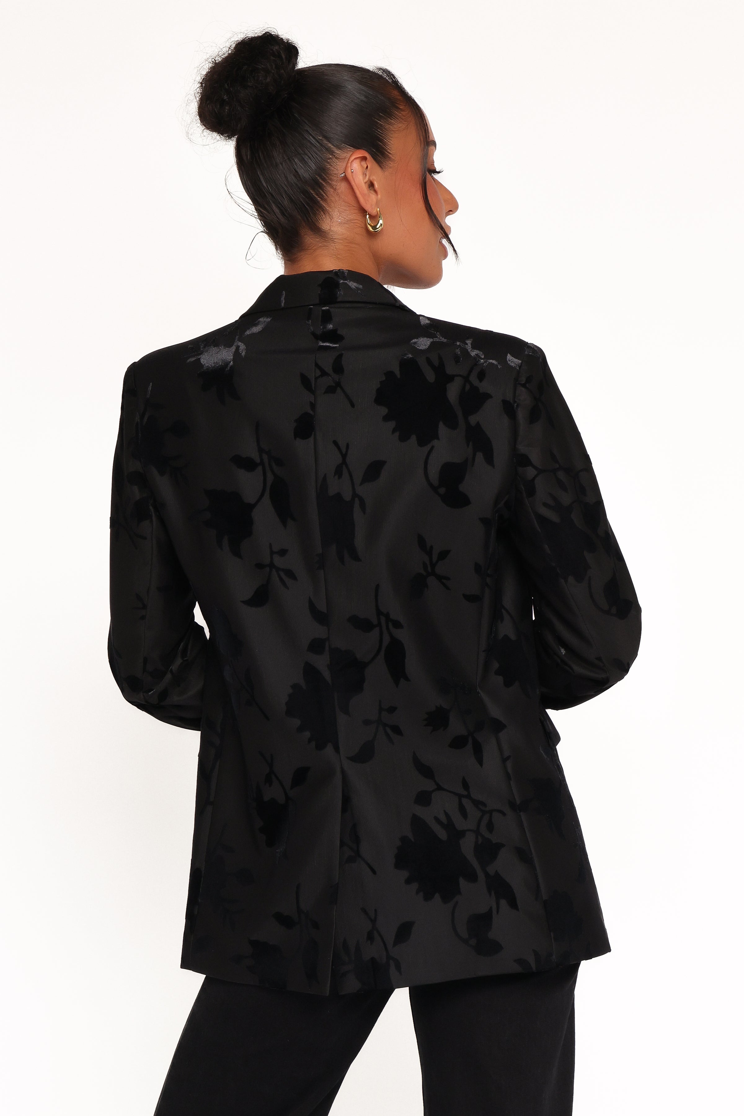 Petal and Pup USA OUTERWEAR Ollie Burnout Blazer - Black Velvet