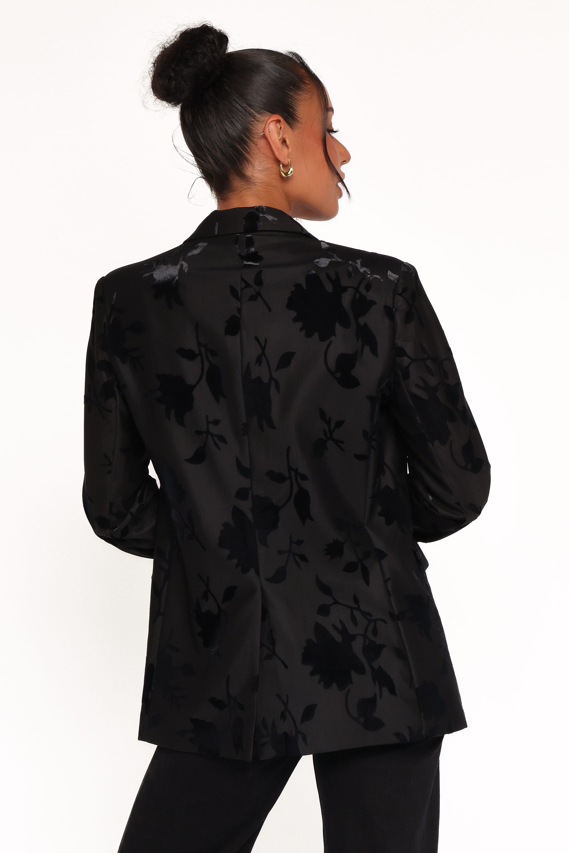 Petal and Pup USA OUTERWEAR Ollie Burnout Blazer - Black Velvet